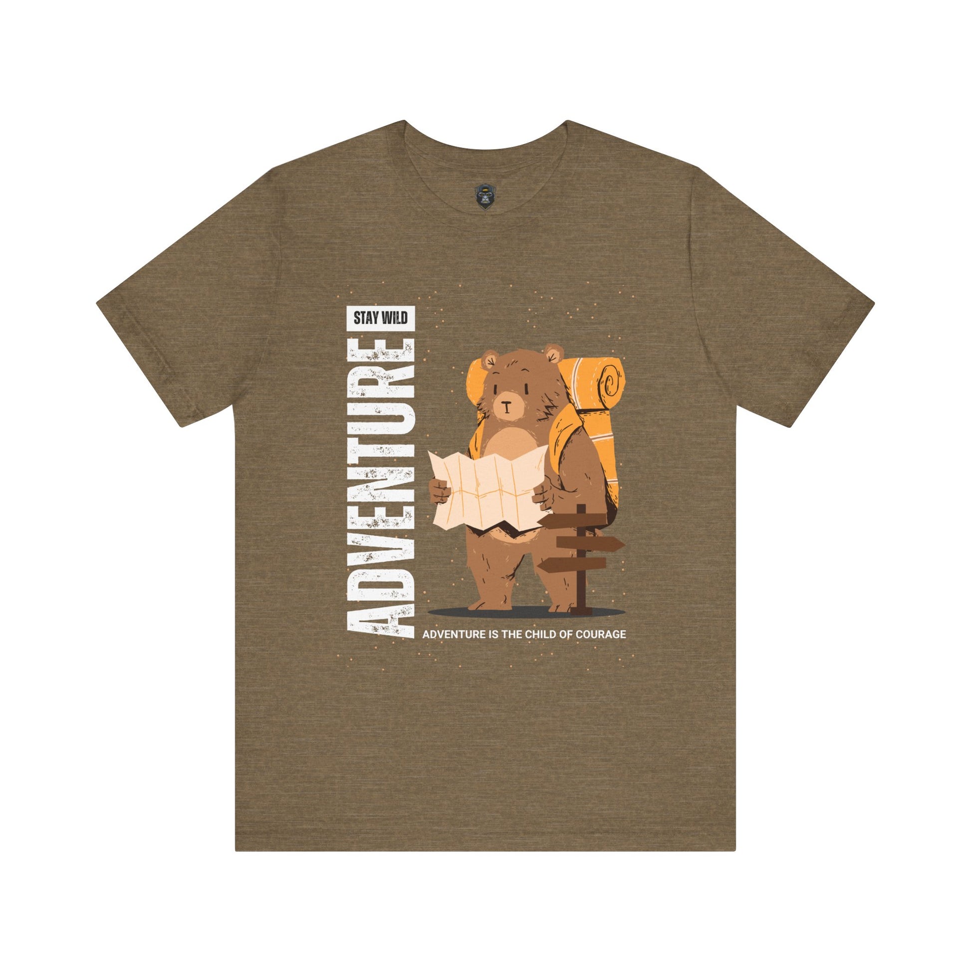 Adventure Bear Short Sleeve Tee | Stay Wild Shirt, Nature Lover Apparel, Hiking T-Shirt