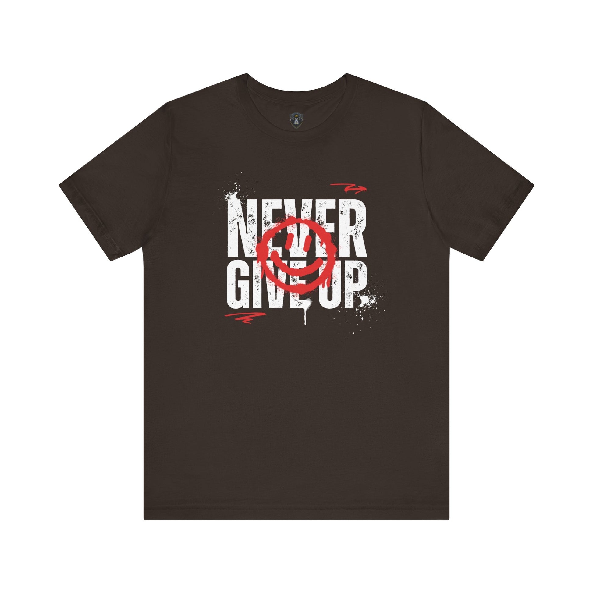 Motivational Tee - 'Never Give Up' Graphic Shirt, Workout Tee, Inspirational Gift