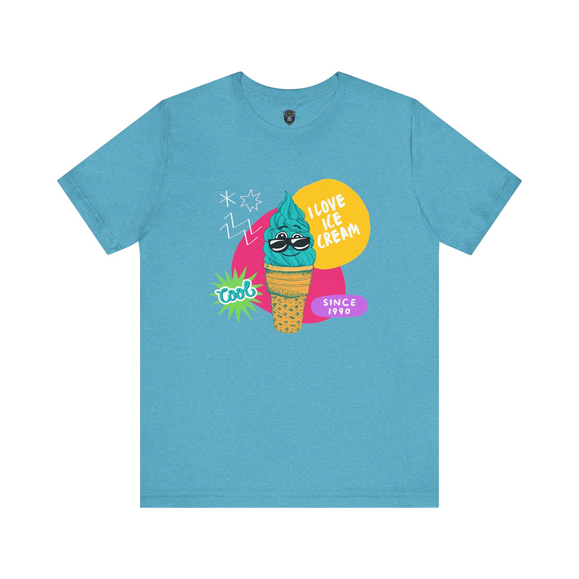 I Love Ice Cream Jersey Tee, Cool Summer Shirt, Fun Graphic Tee, Ice Cream Lover Gift