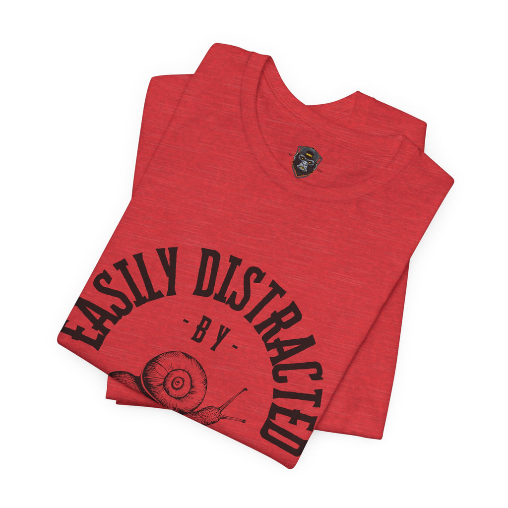 Easily Distracted by Snails Tee, Relaxed Graphic T-Shirt, Snail Lover Gift