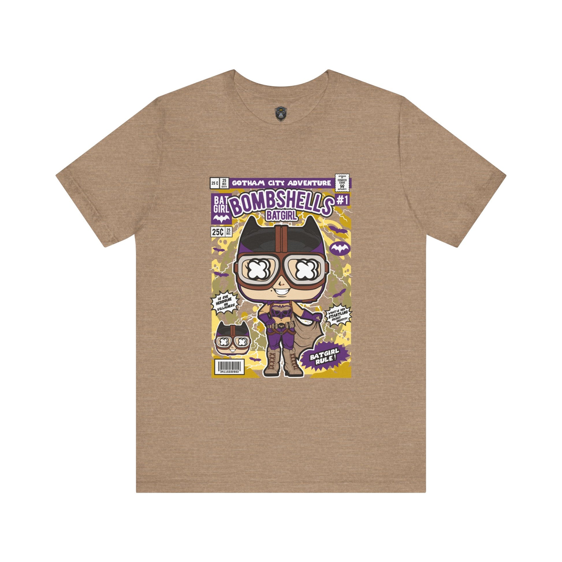 Comic-Inspired Batgirl Tee, Perfect for Superhero Fans, Gifts for Birthdays, Casual Wear