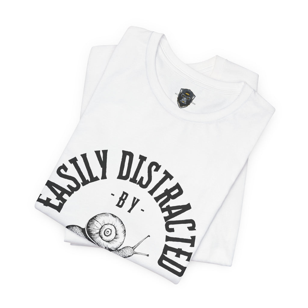 Easily Distracted by Snails Tee, Relaxed Graphic T-Shirt, Snail Lover Gift