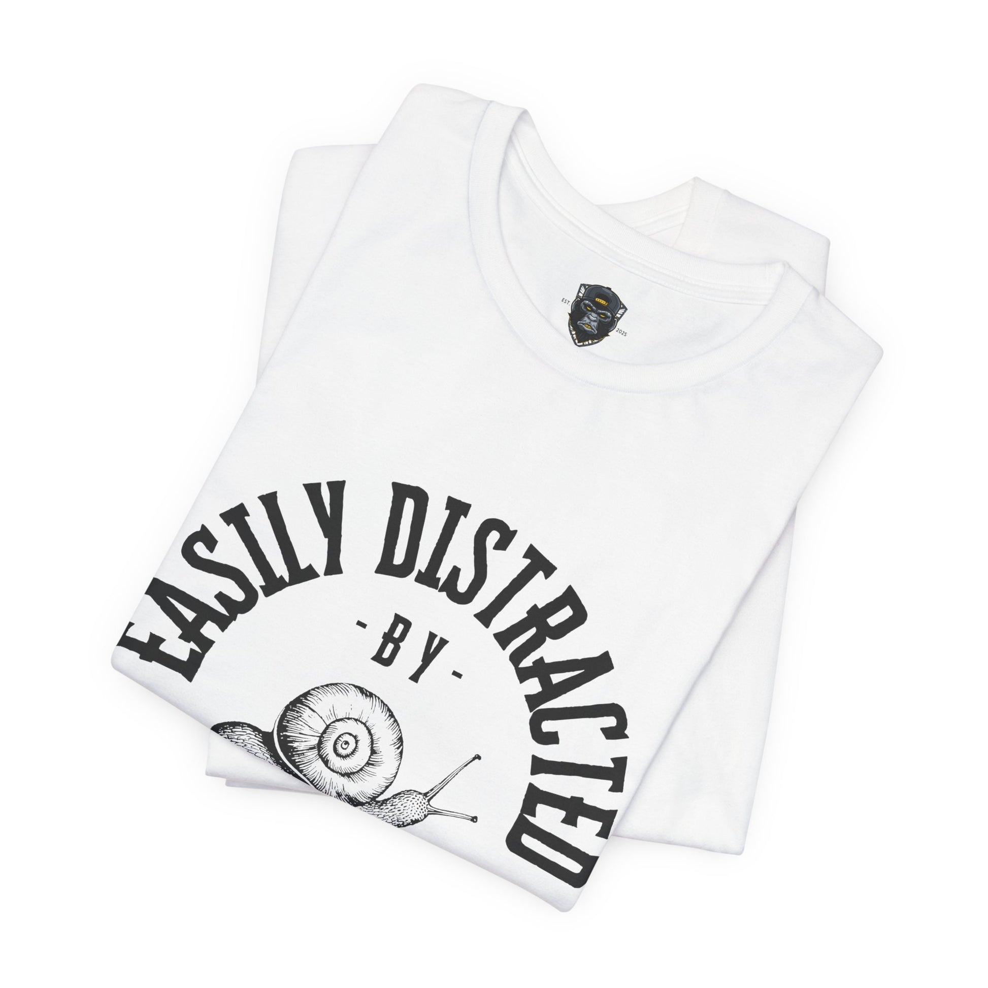 Easily Distracted by Snails Tee, Relaxed Graphic T-Shirt, Snail Lover Gift