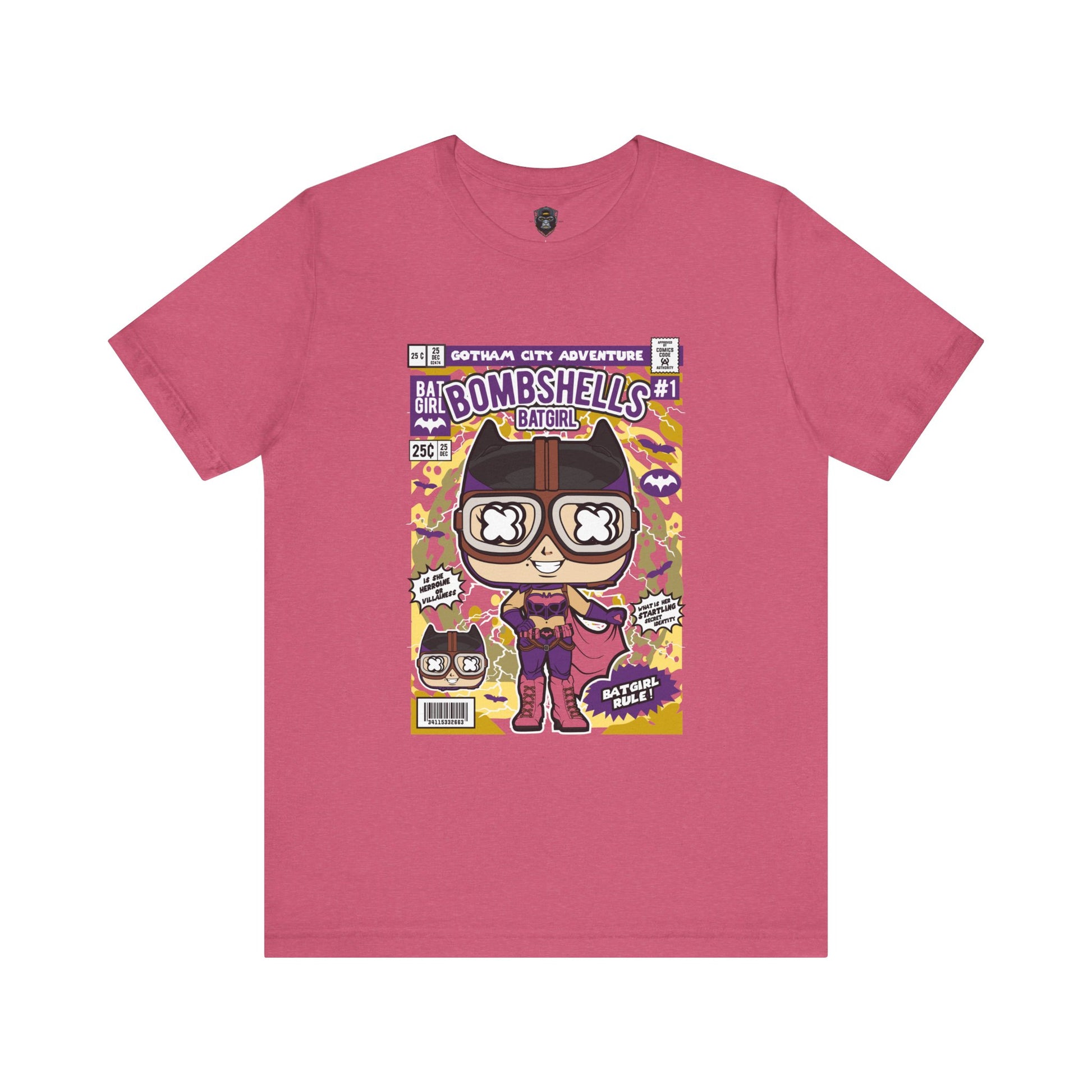 Comic-Inspired Batgirl Tee, Perfect for Superhero Fans, Gifts for Birthdays, Casual Wear