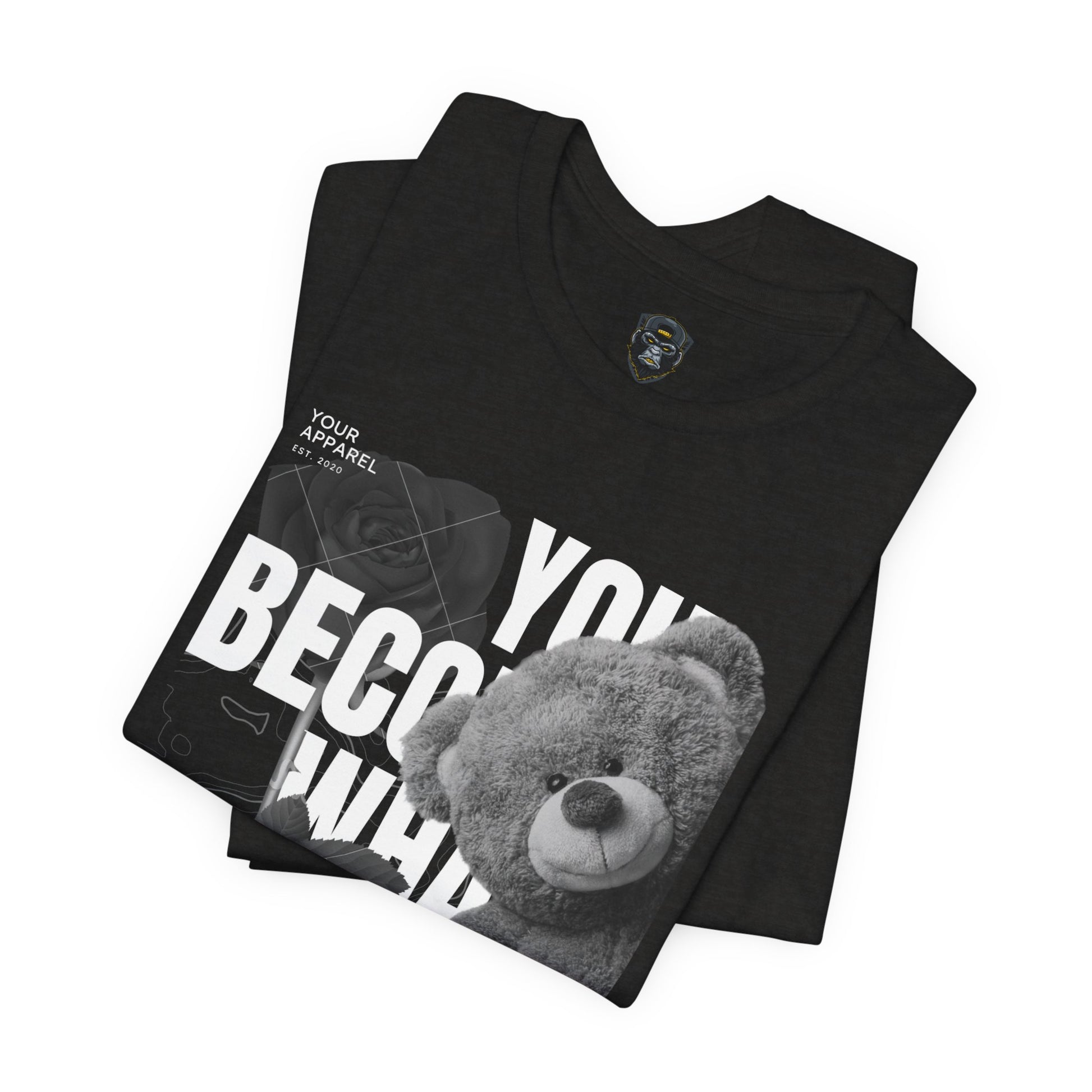 Motivational Teddy Bear Tee, Perfect Gift for Friends, Casual Wear, Everyday Style