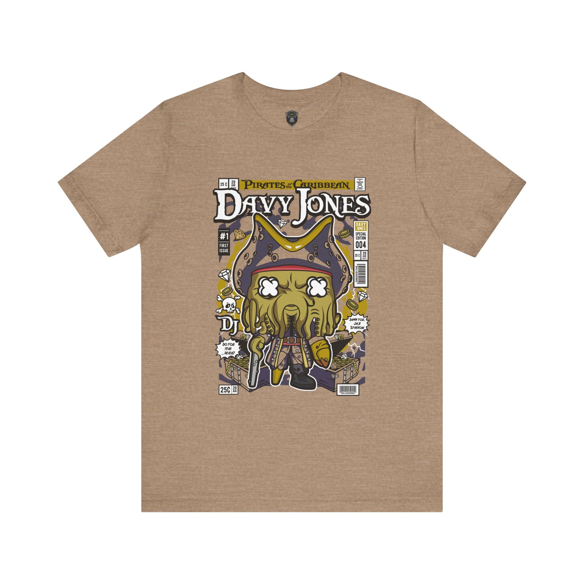 Davy Jones Graphic Tee | Unisex Jersey Short Sleeve Shirt, Pirate Themed Apparel