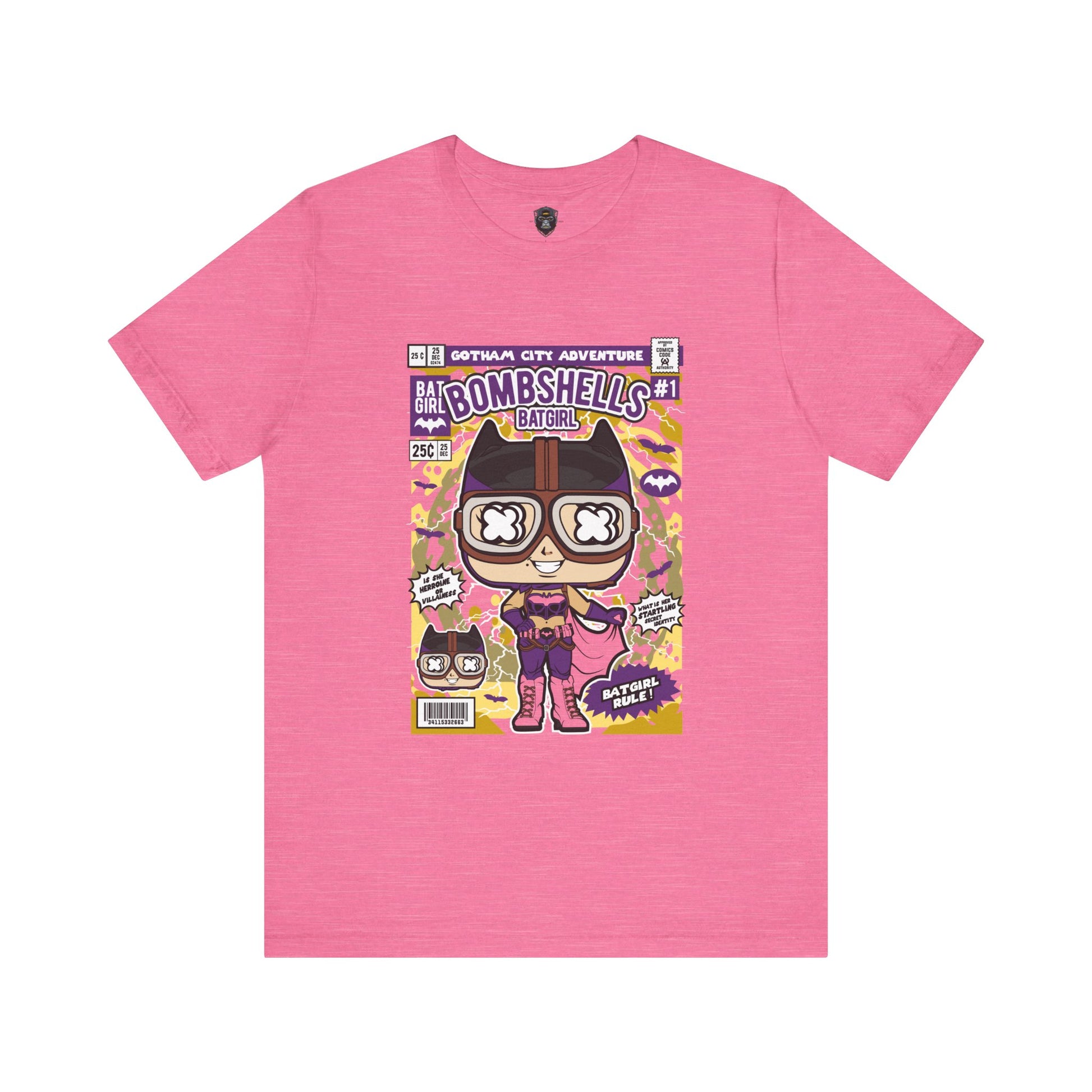 Comic-Inspired Batgirl Tee, Perfect for Superhero Fans, Gifts for Birthdays, Casual Wear