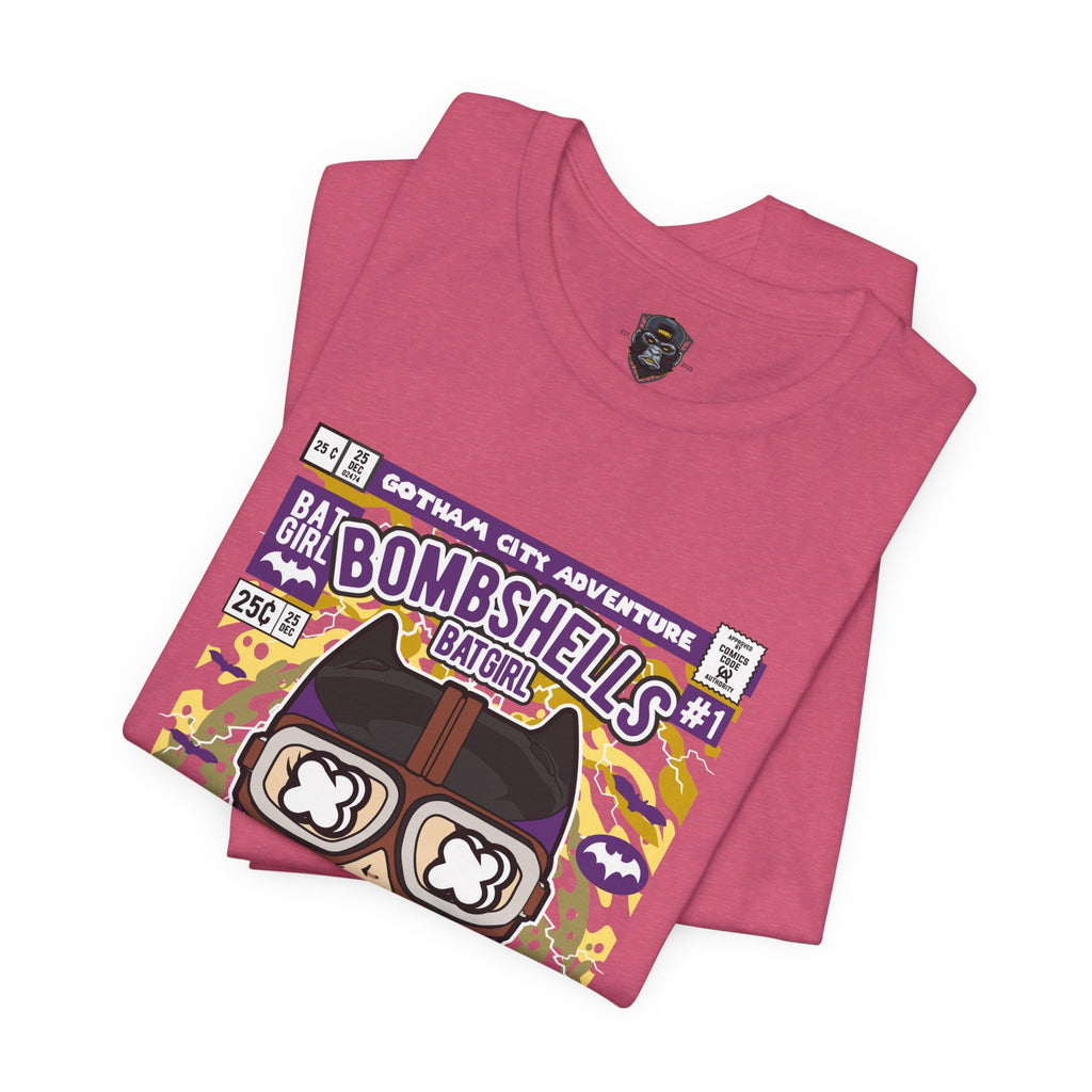 Comic-Inspired Batgirl Tee, Perfect for Superhero Fans, Gifts for Birthdays, Casual Wear