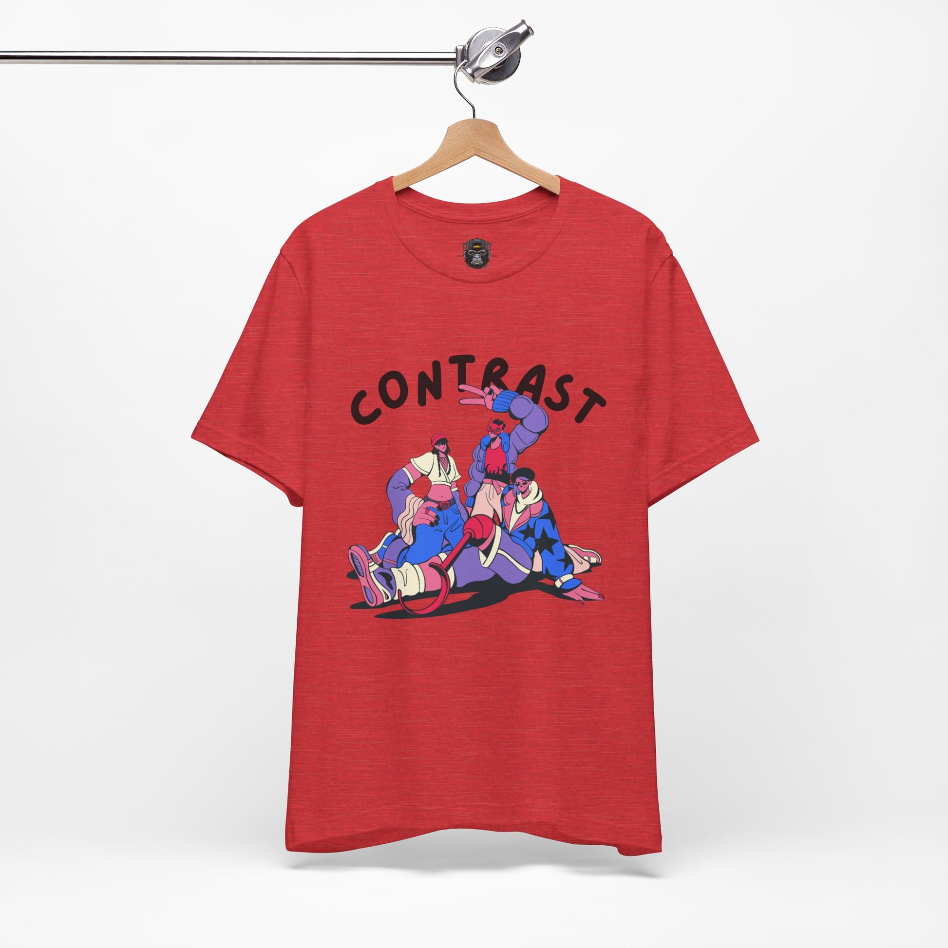 Contrast Graphic Tee, T-Shirt, Casual Wear, Street Style, Gift for Him/Her