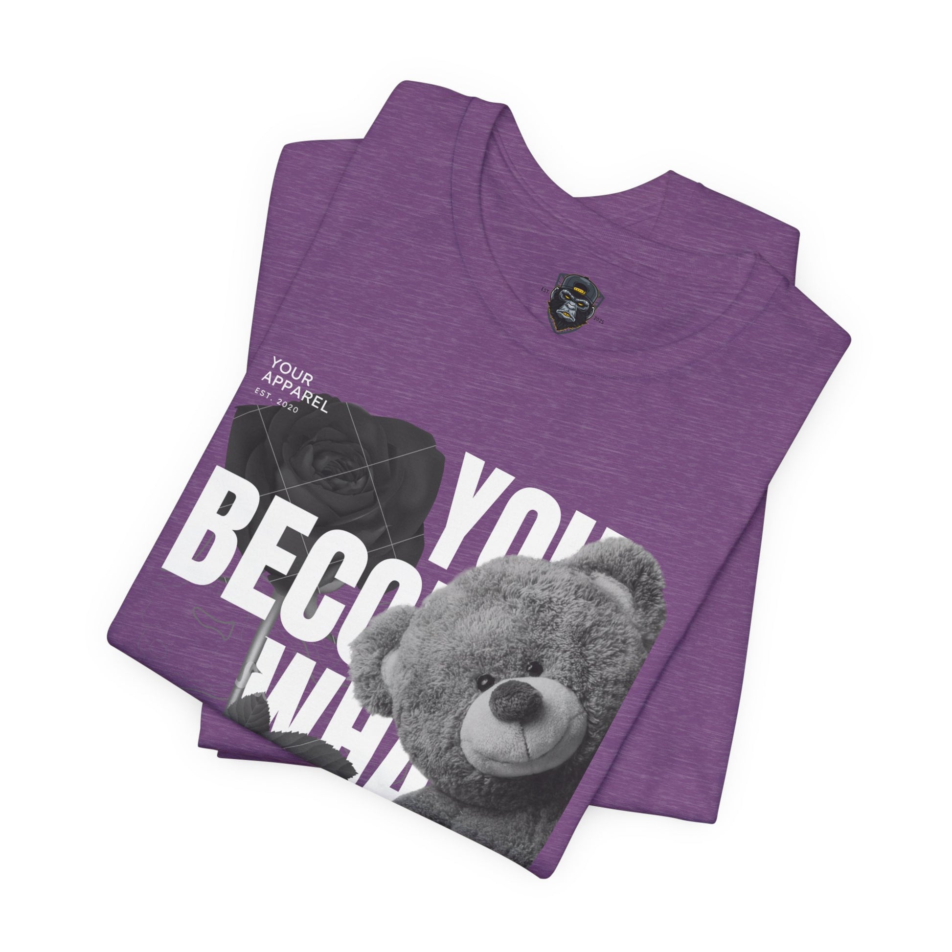 Motivational Teddy Bear Tee, Perfect Gift for Friends, Casual Wear, Everyday Style