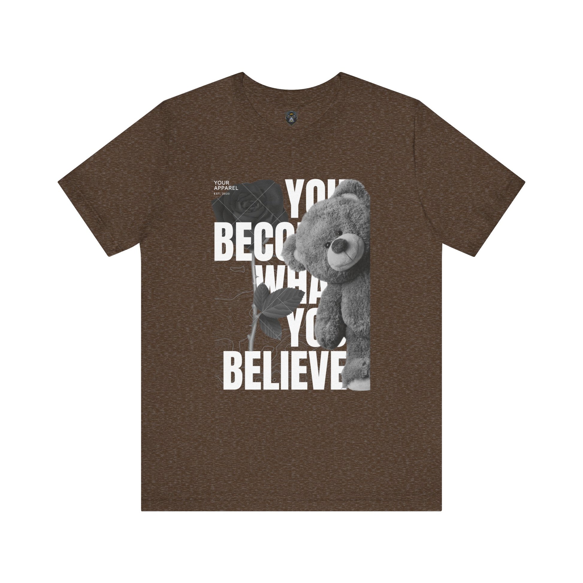 Motivational Teddy Bear Tee, Perfect Gift for Friends, Casual Wear, Everyday Style