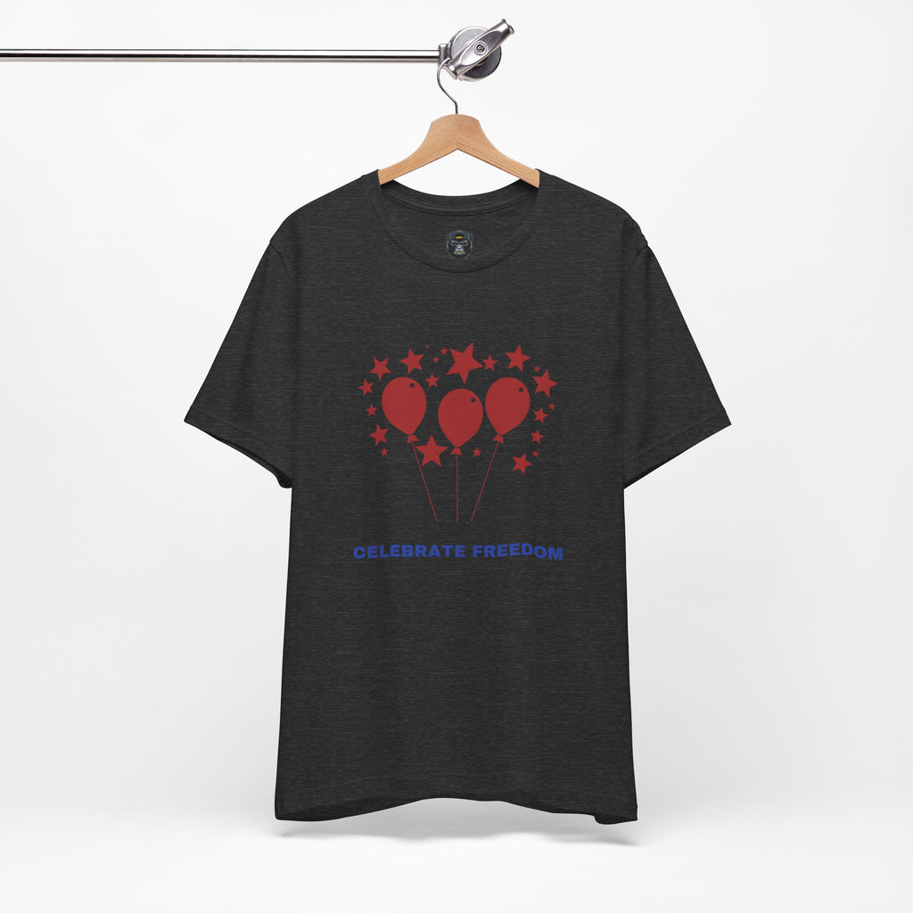 Celebrate Freedom Balloon Tee, Unisex Jersey Tee, July 4th Shirt, Party Wear