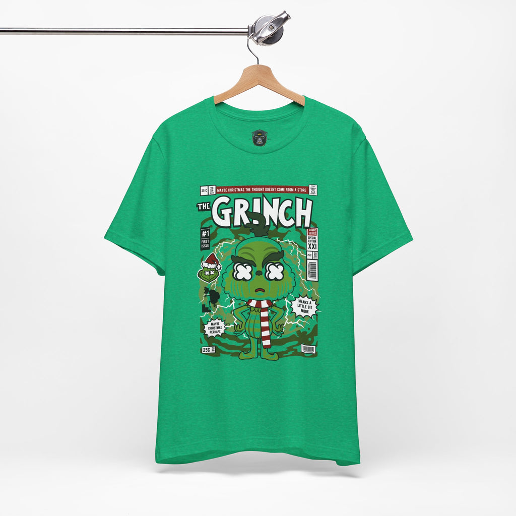 Grinch Comic Unisex Tee, Fun Holiday T-Shirt, Christmas Party Wear, Ugly Sweater Alternative