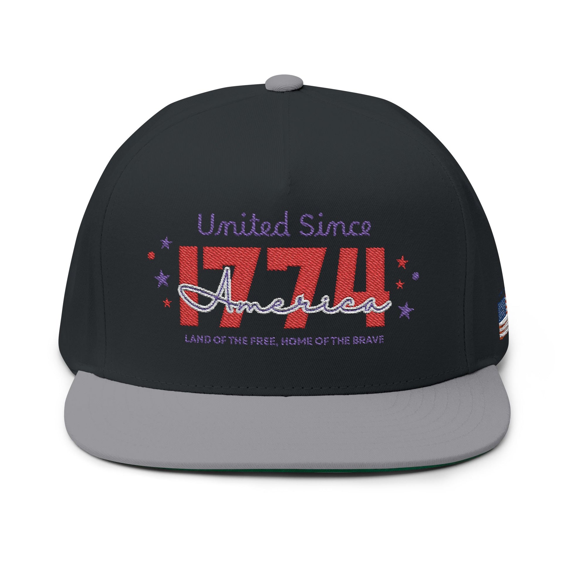 Patriotic Embroidered Flat Bill Cap, USA Hat, Independence Day Gift, Cool Summer Accessory