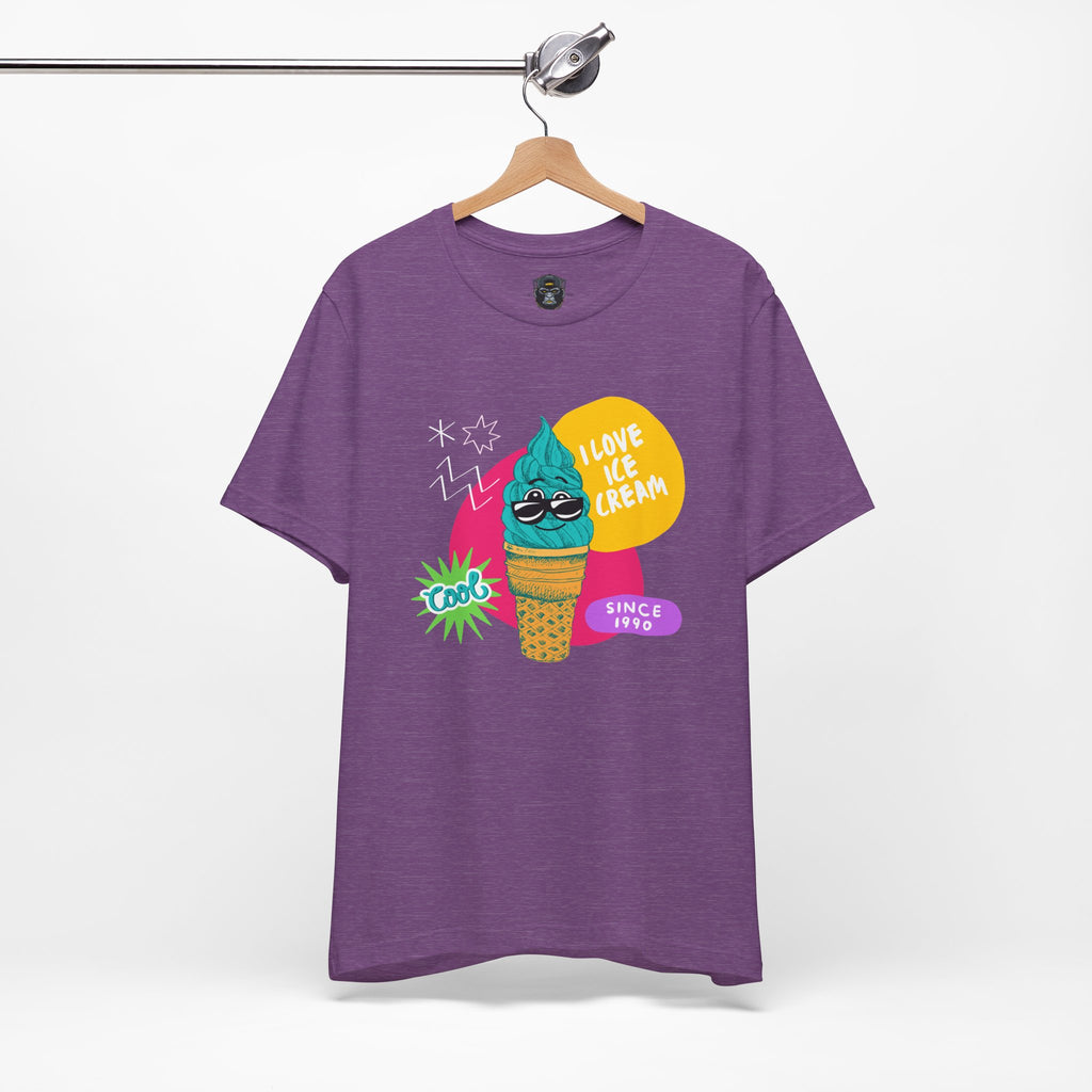 I Love Ice Cream Jersey Tee, Cool Summer Shirt, Fun Graphic Tee, Ice Cream Lover Gift
