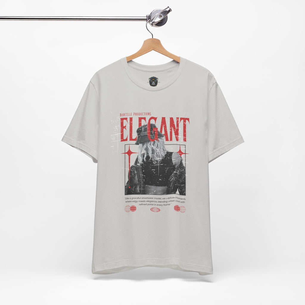 Elegant Jersey Tee, Graphic T-Shirt, Gift for Her, Trendy Apparel, Streetwear Style