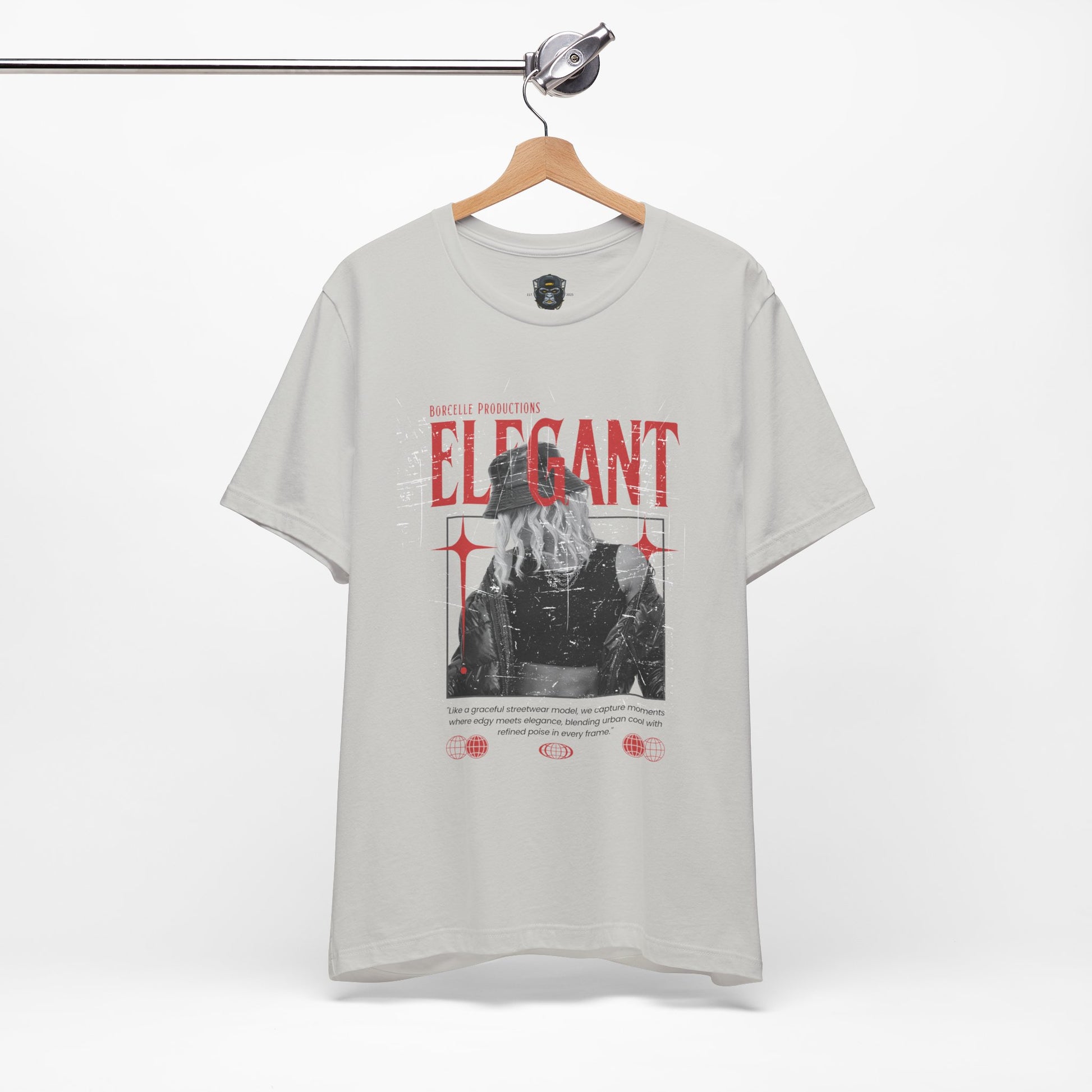 Elegant Jersey Tee, Graphic T-Shirt, Gift for Her, Trendy Apparel, Streetwear Style