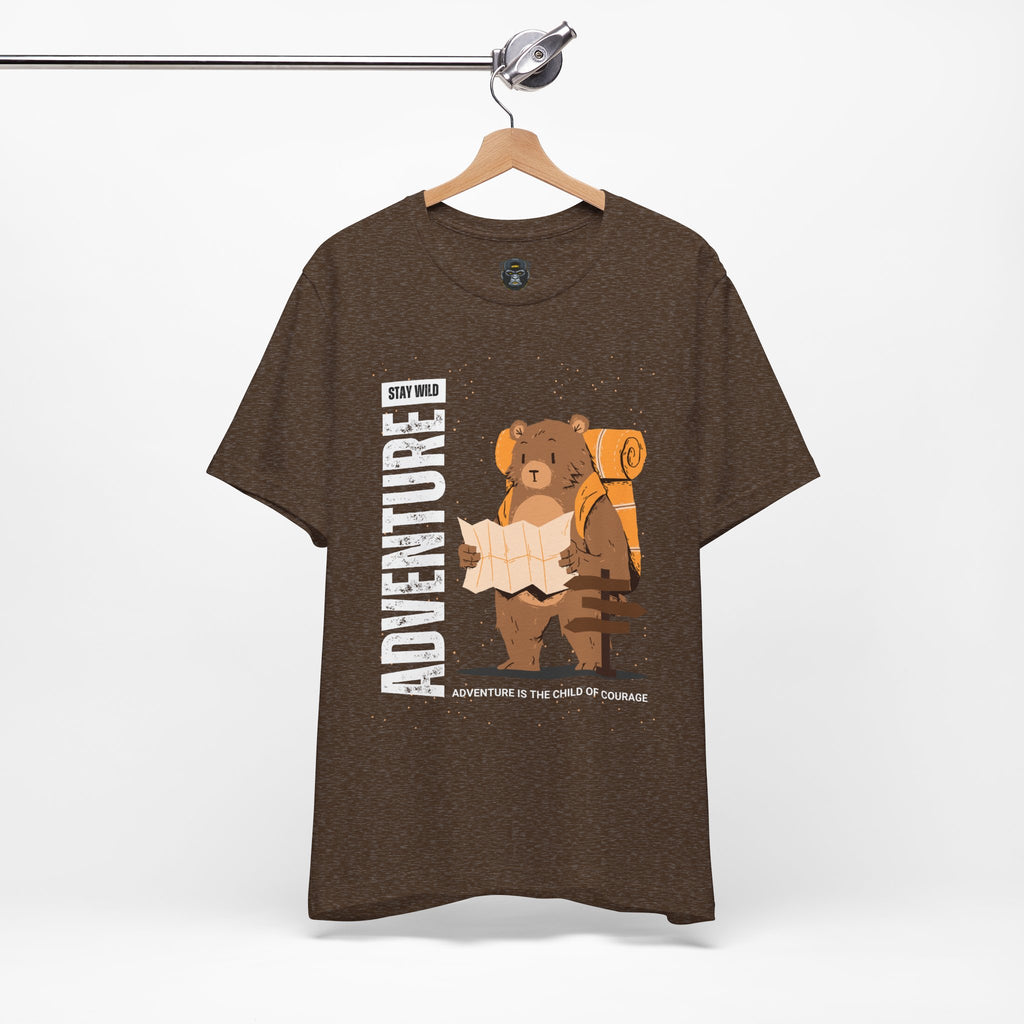Adventure Bear Short Sleeve Tee | Stay Wild Shirt, Nature Lover Apparel, Hiking T-Shirt