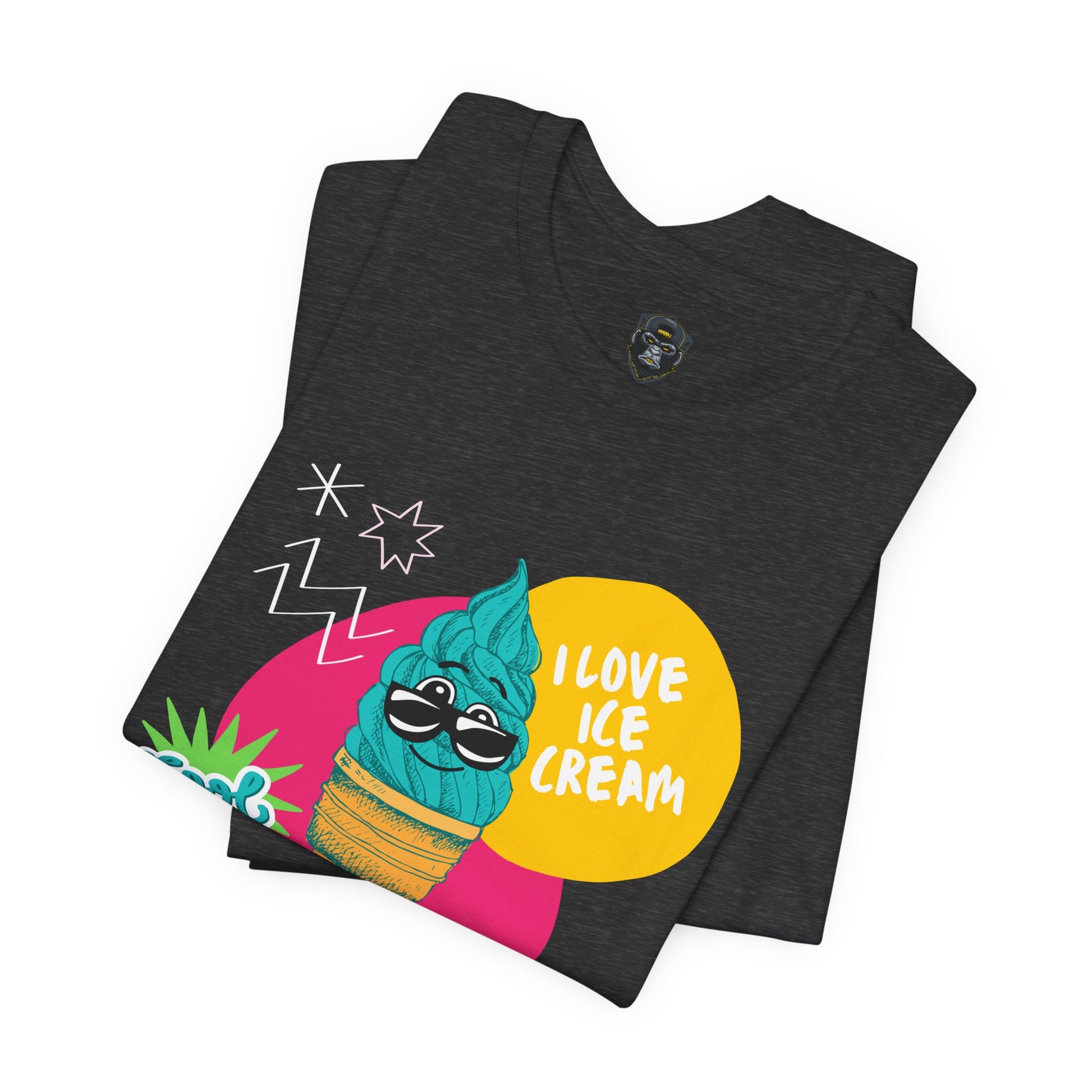 I Love Ice Cream Jersey Tee, Cool Summer Shirt, Fun Graphic Tee, Ice Cream Lover Gift