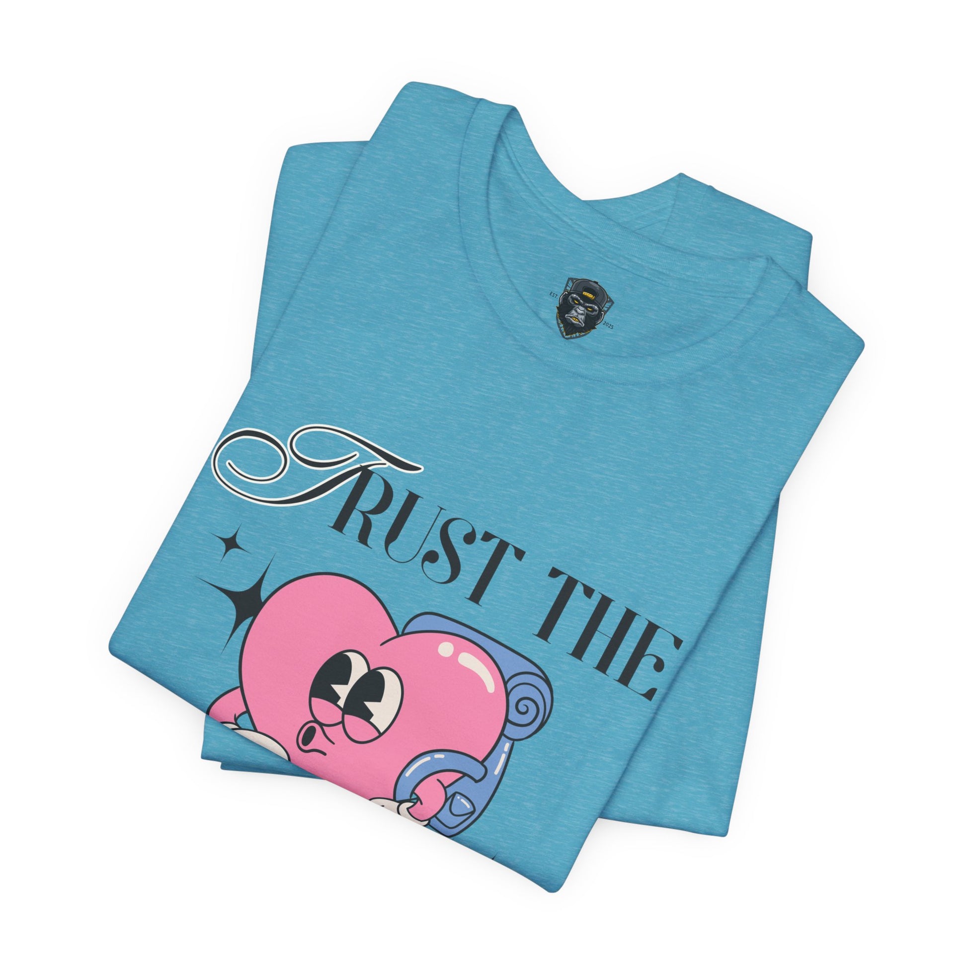 Trust The Process Heart T-Shirt, Motivational Graphic Tee, Unisex Short Sleeve Top