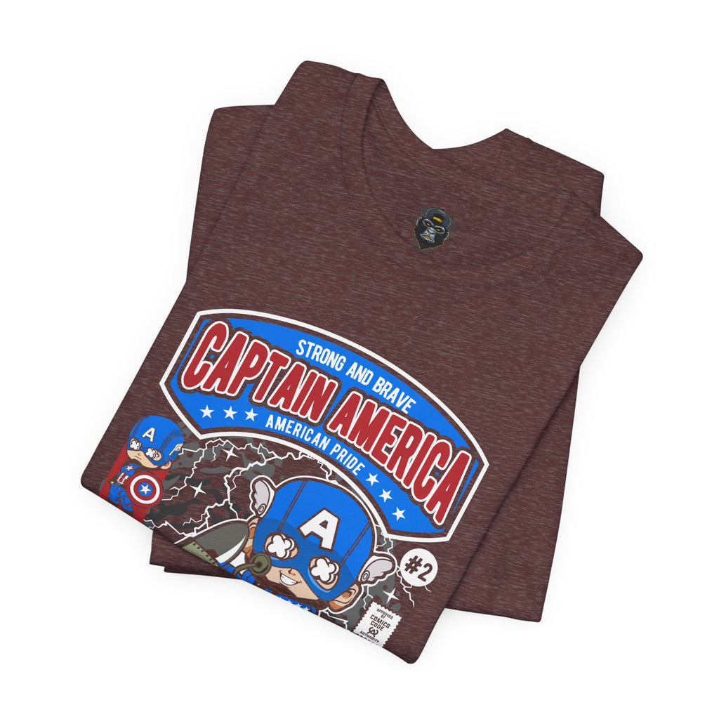 Captain America Unisex Jersey Tee - Heroic, Retro Graphic T-Shirt for Fans, Birthday Gift