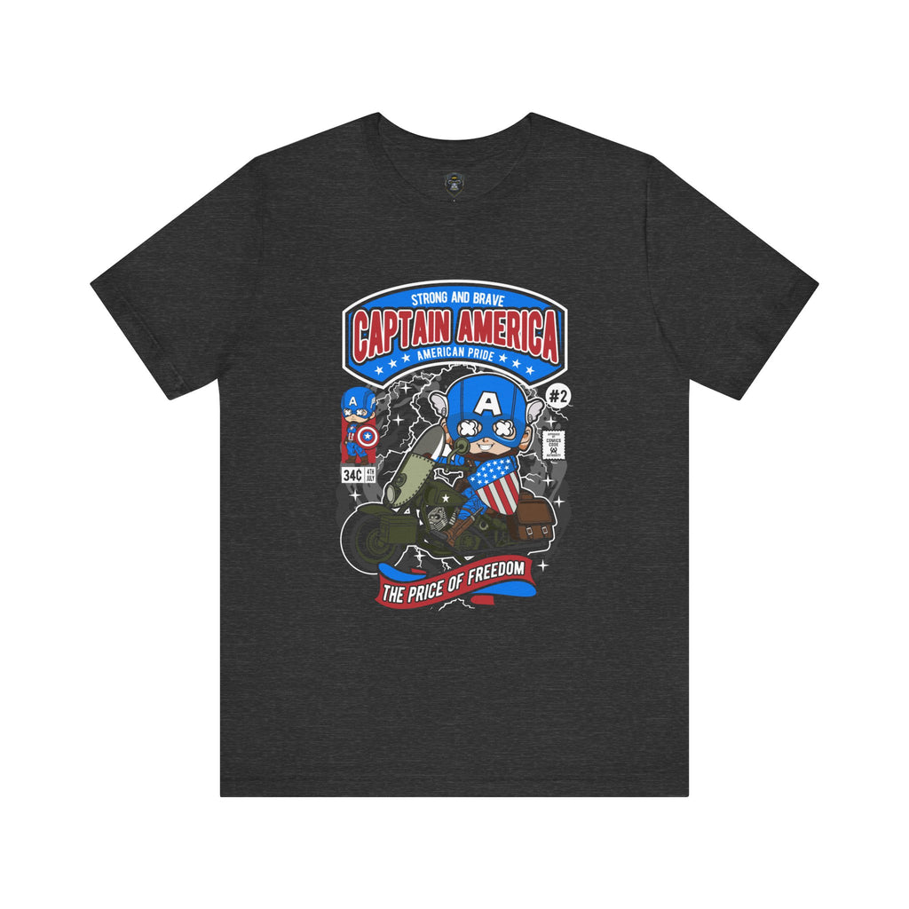 Captain America Unisex Jersey Tee - Heroic, Retro Graphic T-Shirt for Fans, Birthday Gift