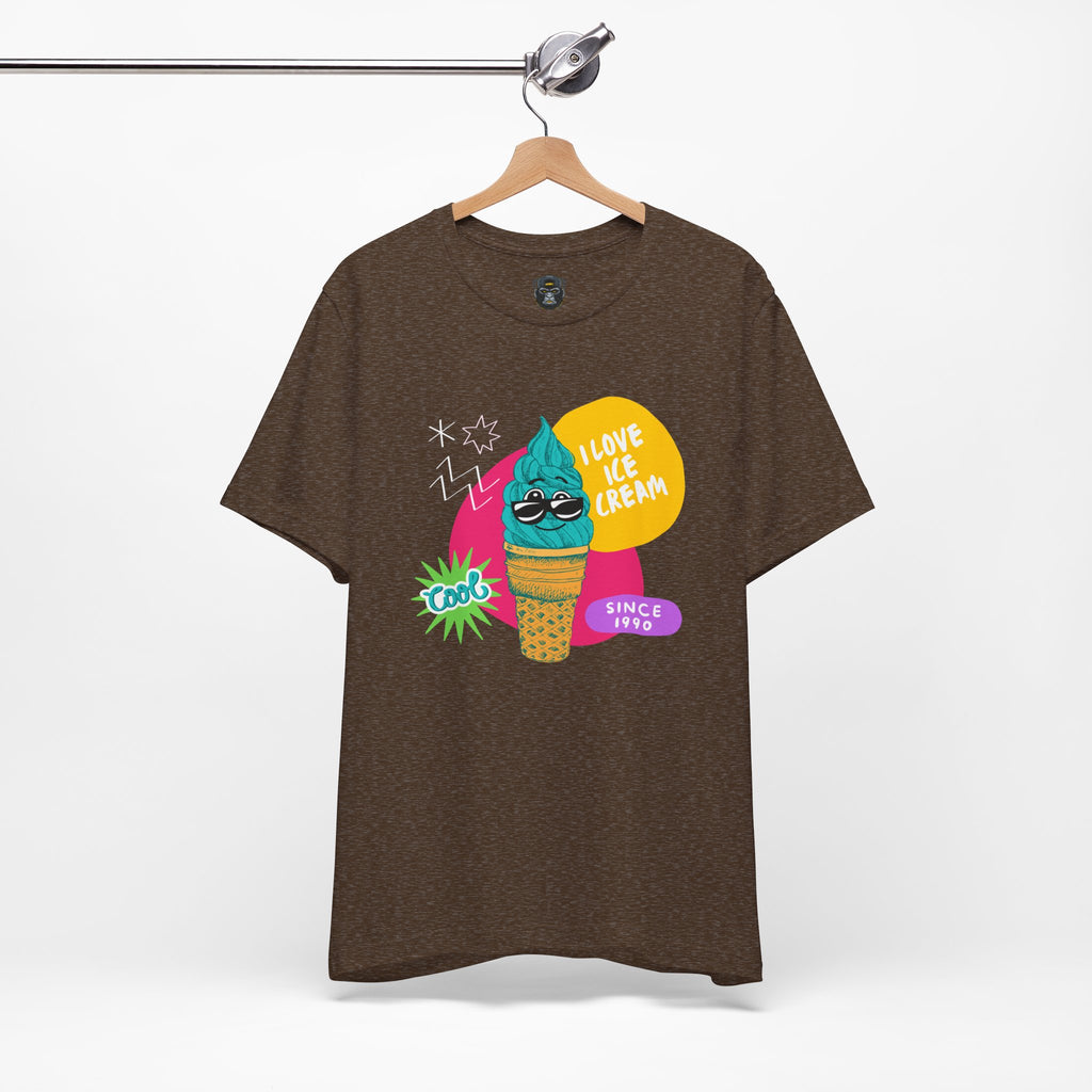 I Love Ice Cream Jersey Tee, Cool Summer Shirt, Fun Graphic Tee, Ice Cream Lover Gift