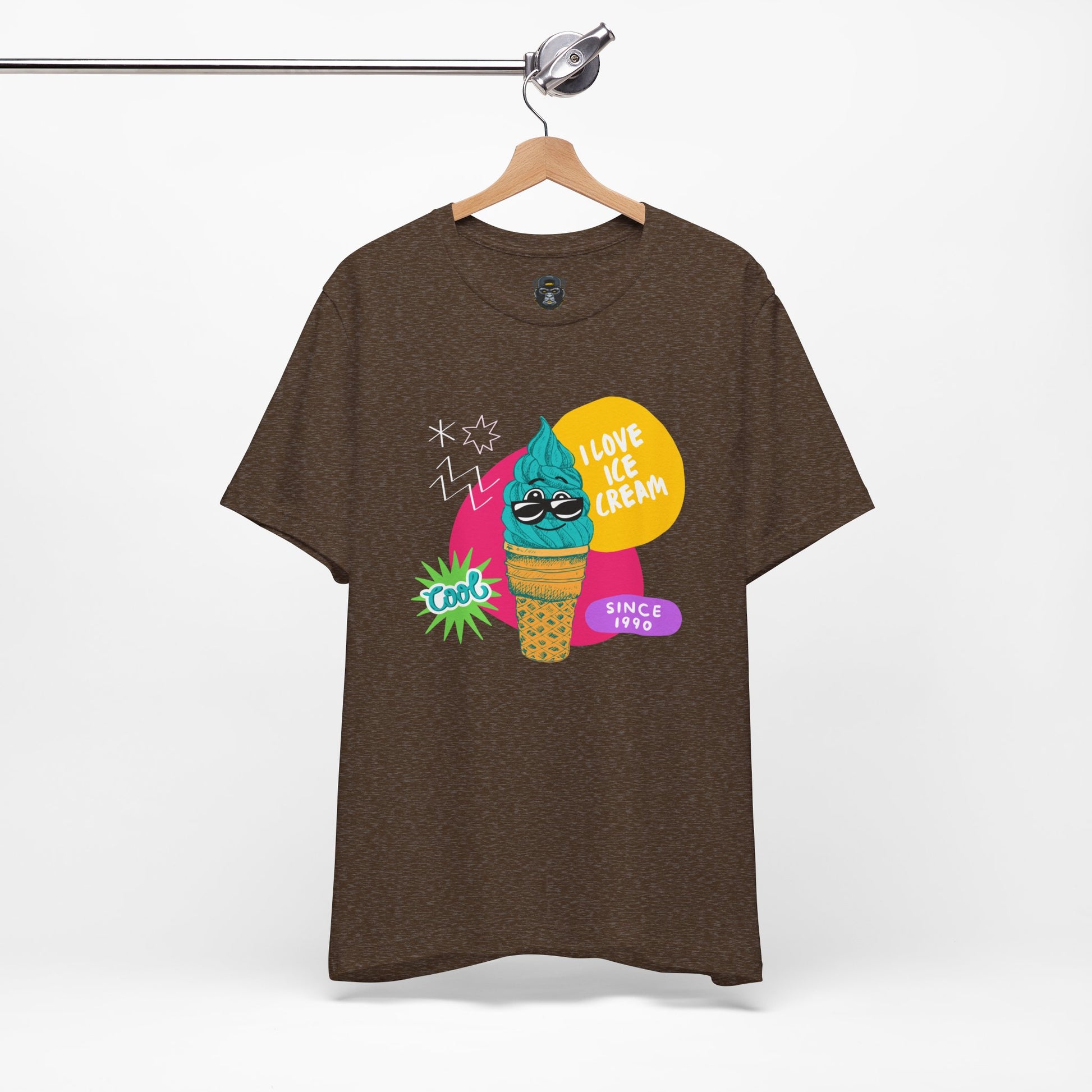 I Love Ice Cream Jersey Tee, Cool Summer Shirt, Fun Graphic Tee, Ice Cream Lover Gift