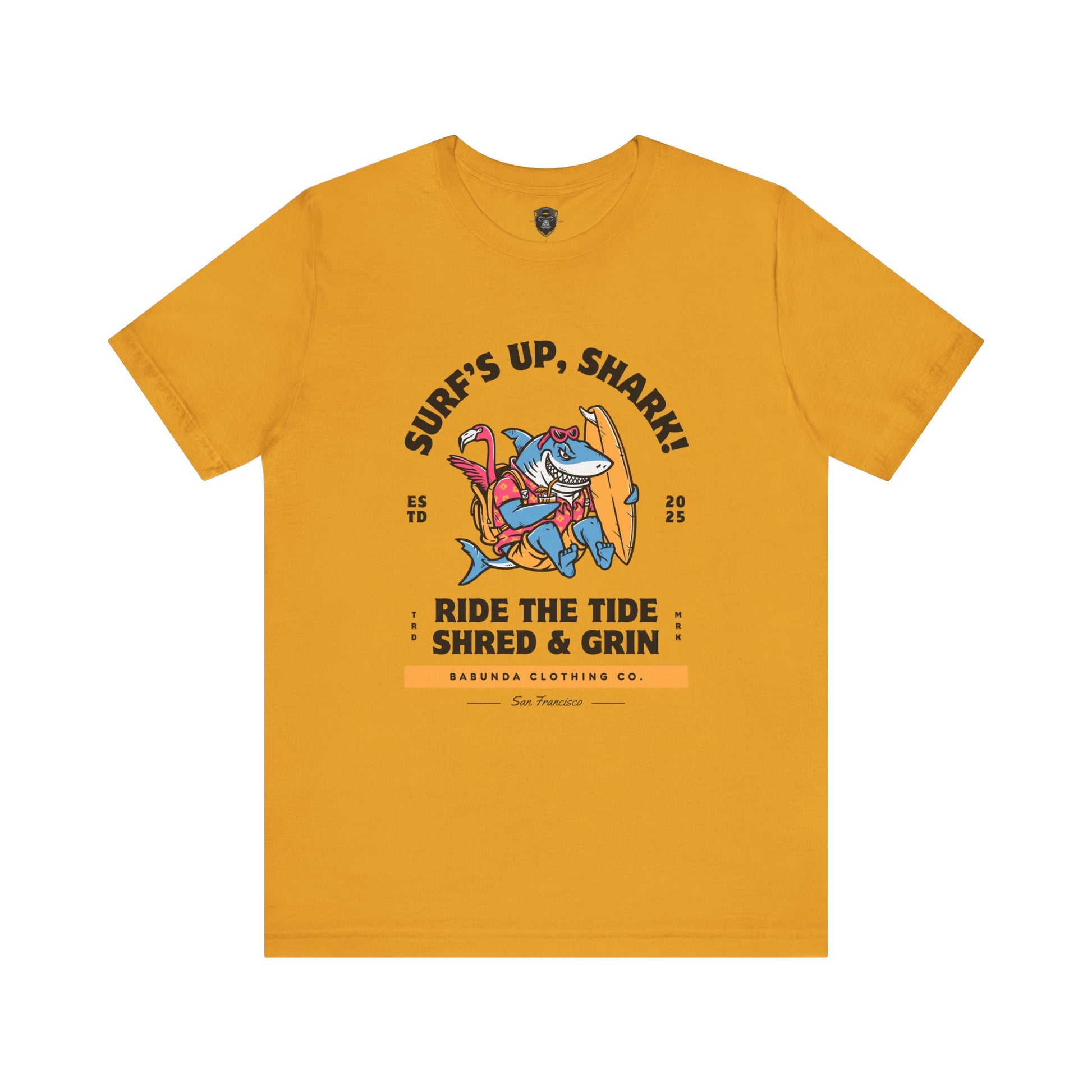 Surf's Up Shark! Tee, Beach Vibes Shirt, Surfing Apparel, Dad Gift, Summer Fun T-Shirt