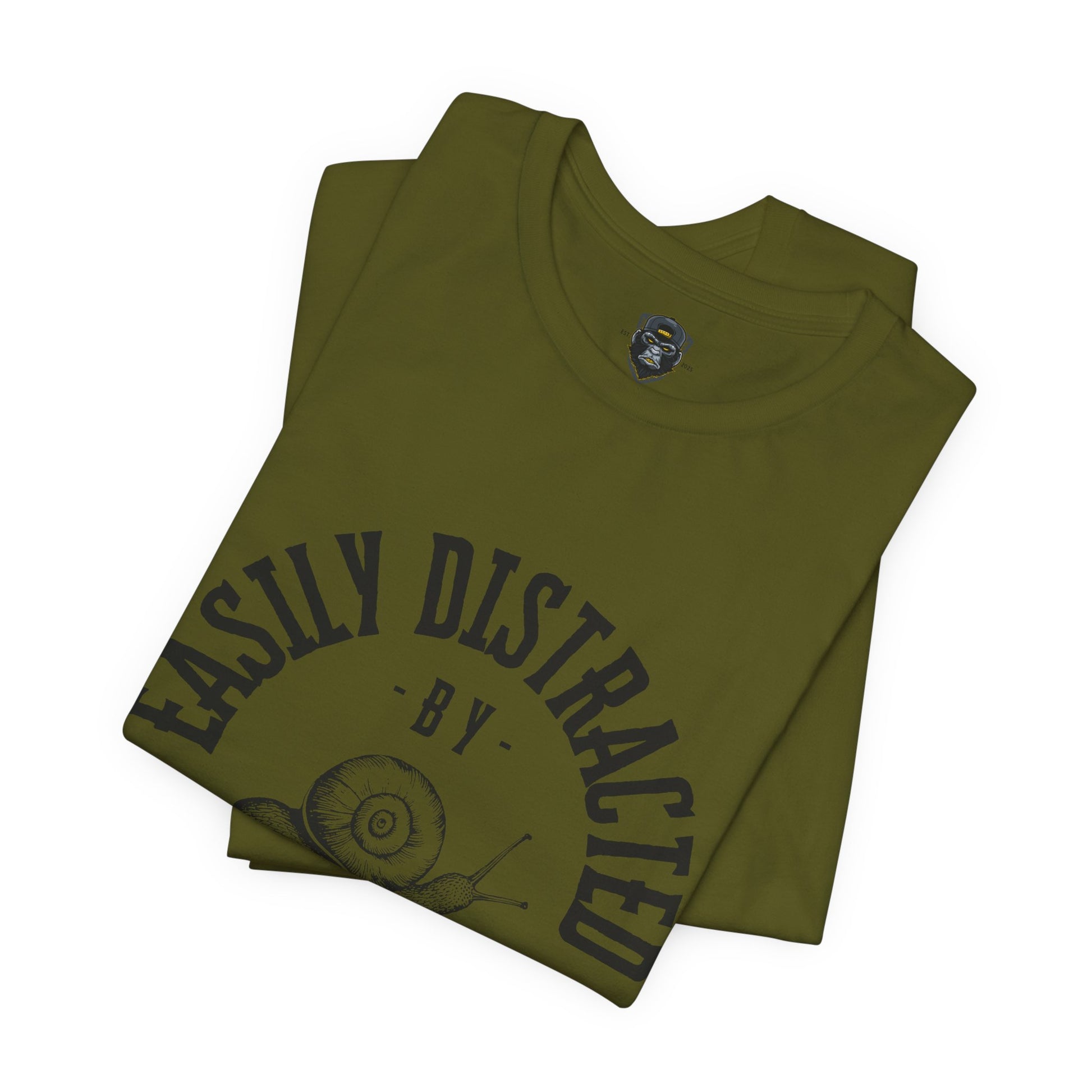 Easily Distracted by Snails Tee, Relaxed Graphic T-Shirt, Snail Lover Gift