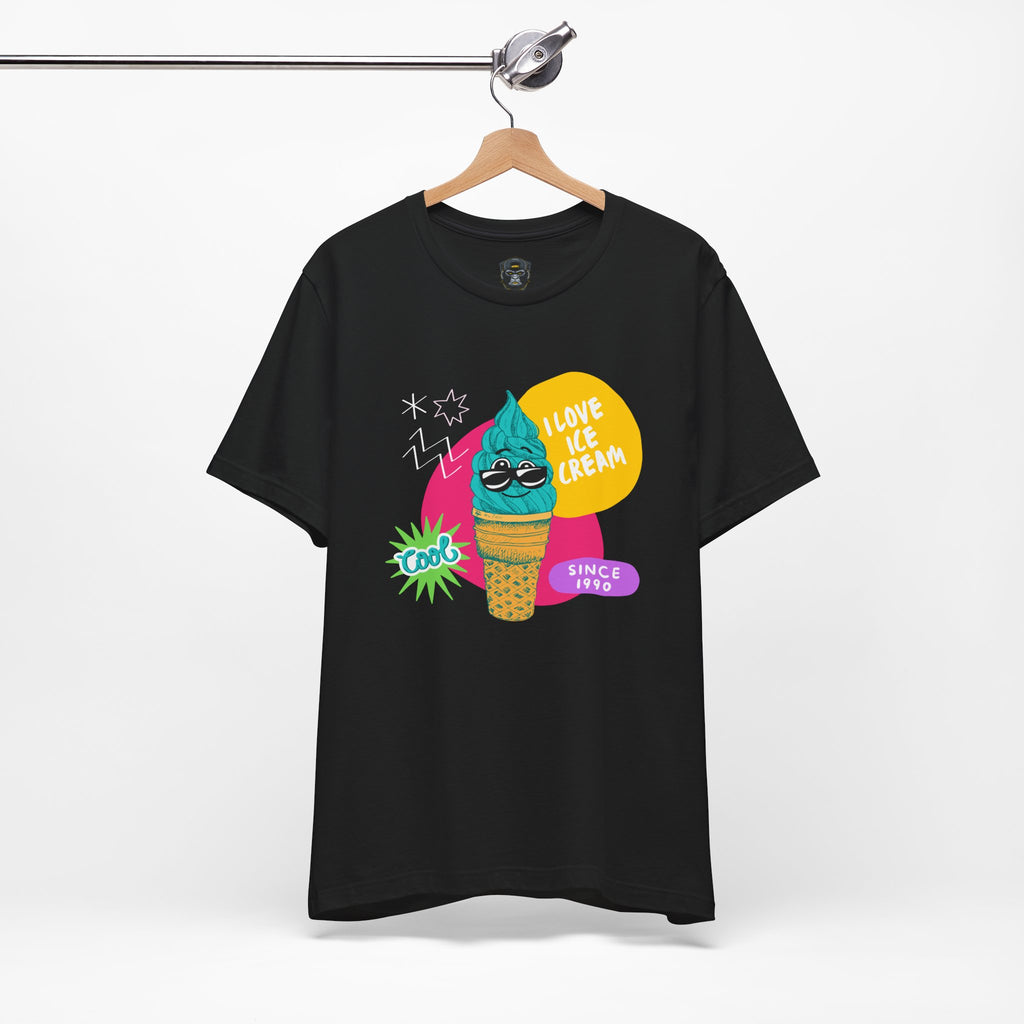 I Love Ice Cream Jersey Tee, Cool Summer Shirt, Fun Graphic Tee, Ice Cream Lover Gift