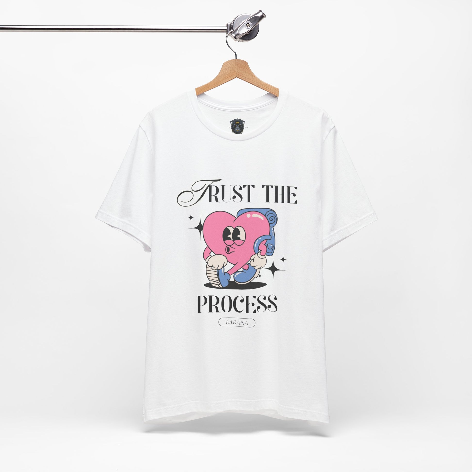 Trust The Process Heart T-Shirt, Motivational Graphic Tee, Unisex Short Sleeve Top