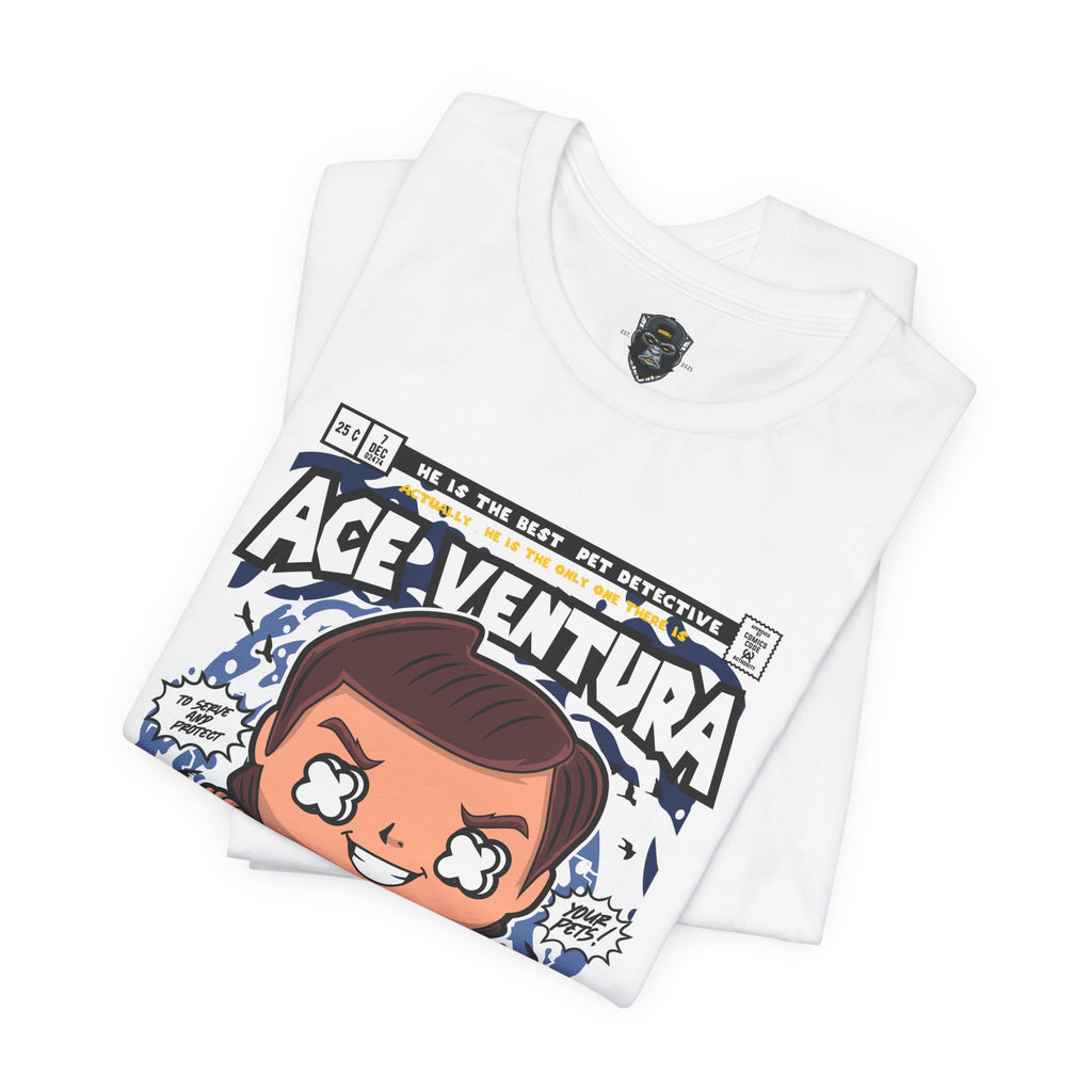 Ace Ventura Adventures Tee, Funny Graphic T-Shirt, Unisex Short Sleeve Tee, Pet Lover Gift