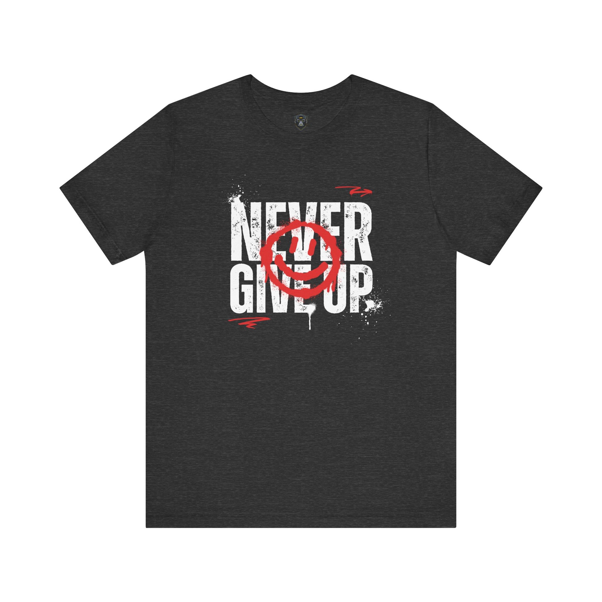 Motivational Tee - 'Never Give Up' Graphic Shirt, Workout Tee, Inspirational Gift