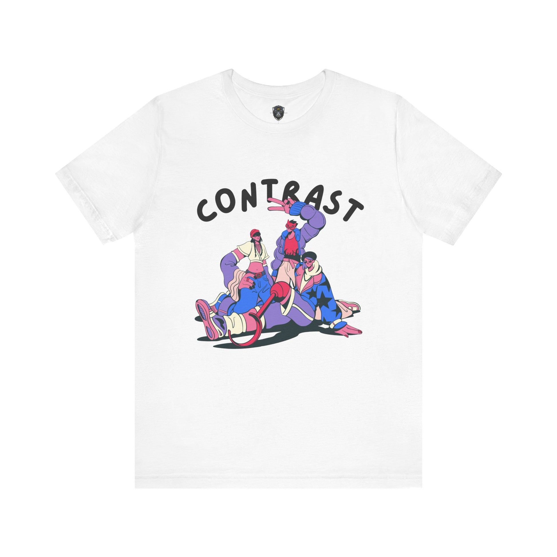 Contrast Graphic Tee, T-Shirt, Casual Wear, Street Style, Gift for Him/Her