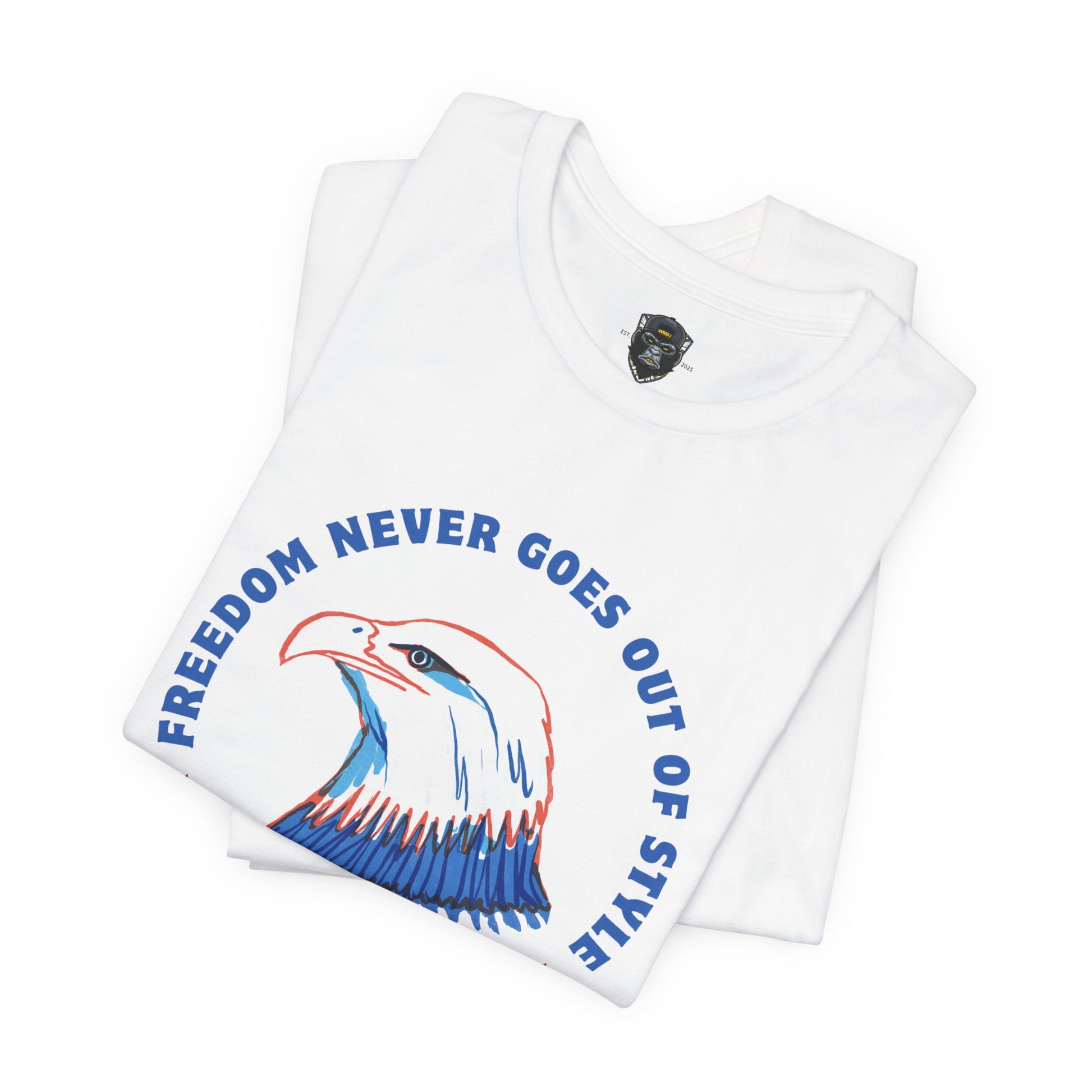Patriotic Eagle Tee, Freedom Never Goes Out of Style Shirt, USA Pride Apparel, 4th of July Gift