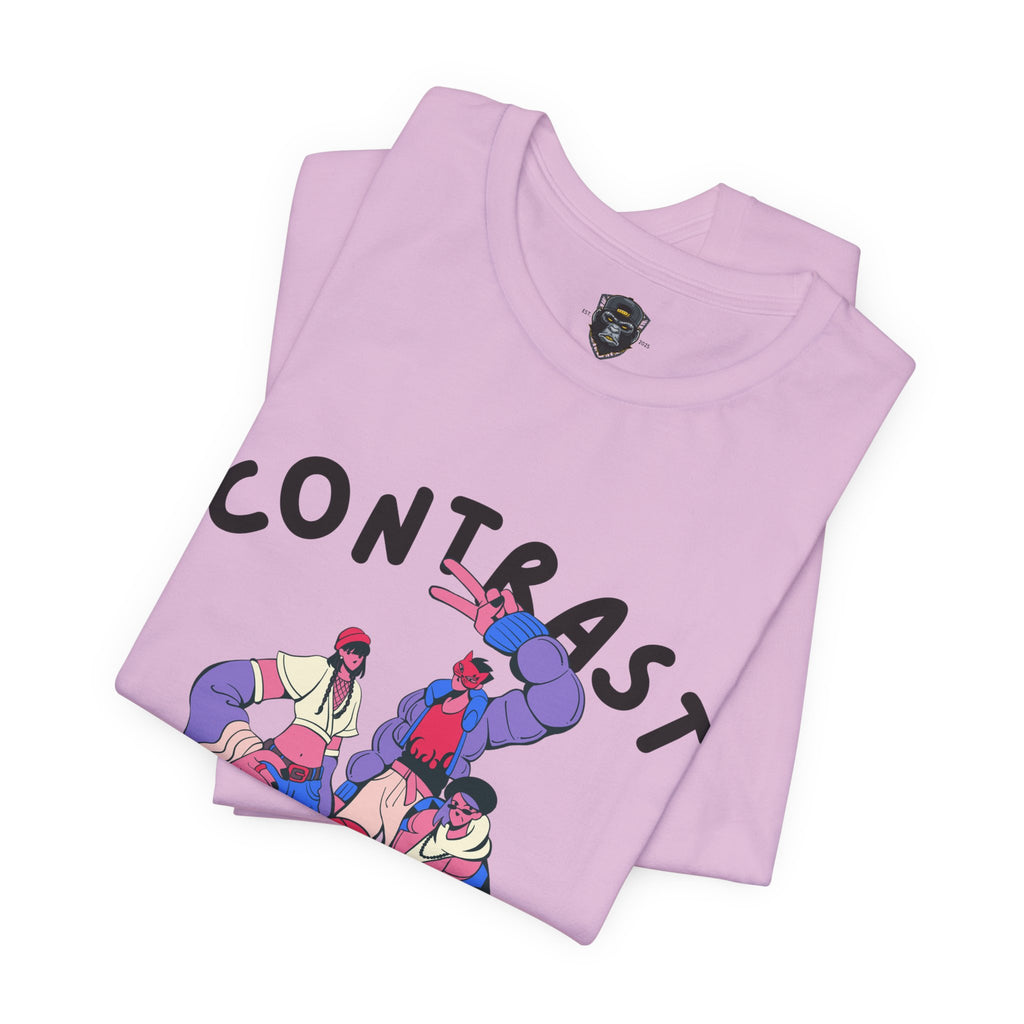 Contrast Graphic Tee, T-Shirt, Casual Wear, Street Style, Gift for Him/Her