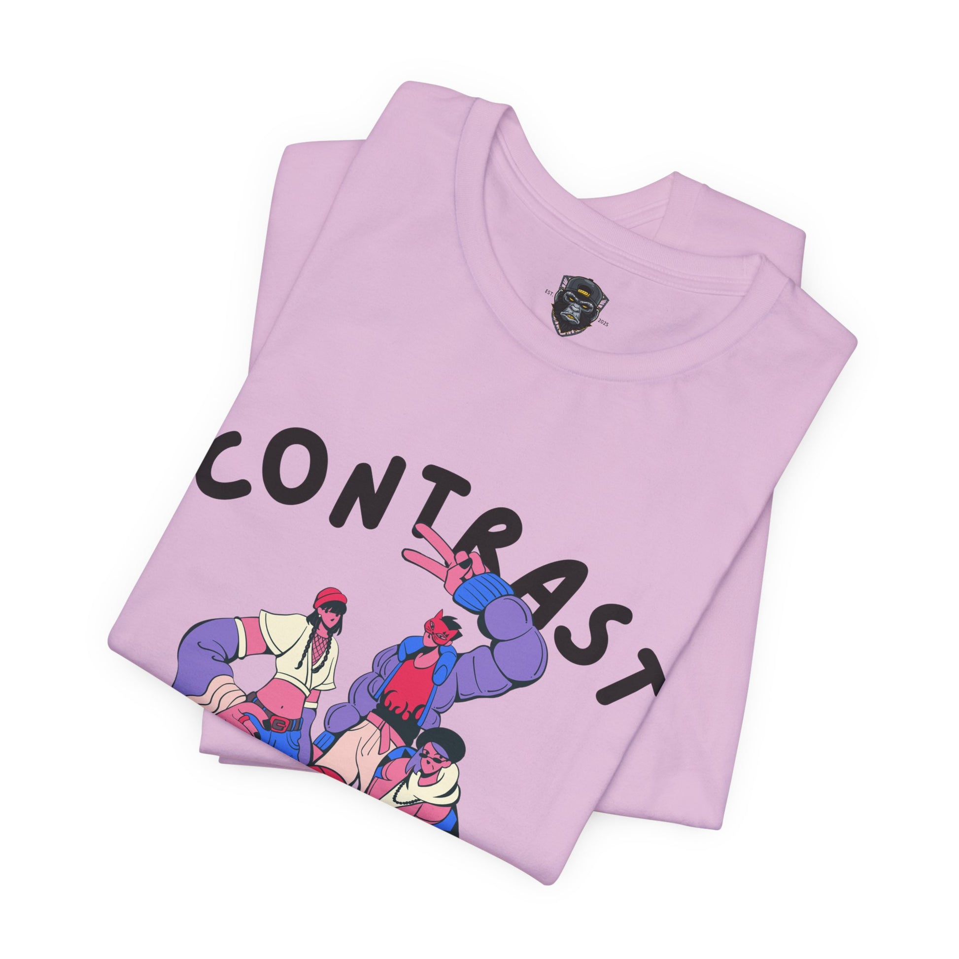 Contrast Graphic Tee, T-Shirt, Casual Wear, Street Style, Gift for Him/Her