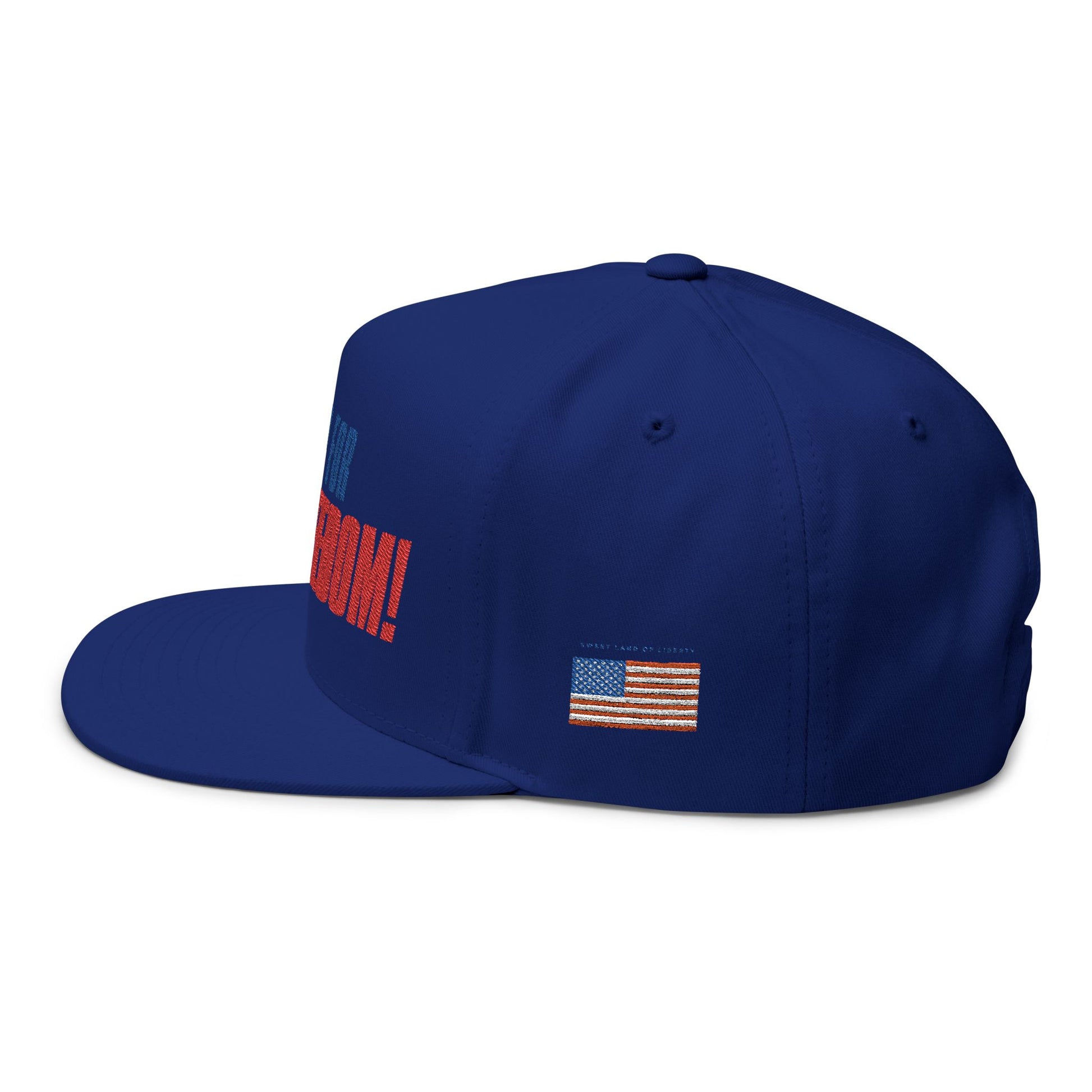 Fired Up for Freedom! Flat Bill Cap - Patriotic Hat, Motorcycle Lover Gift, Embroidered Cap, Fourth of July Accessory, Casual Style