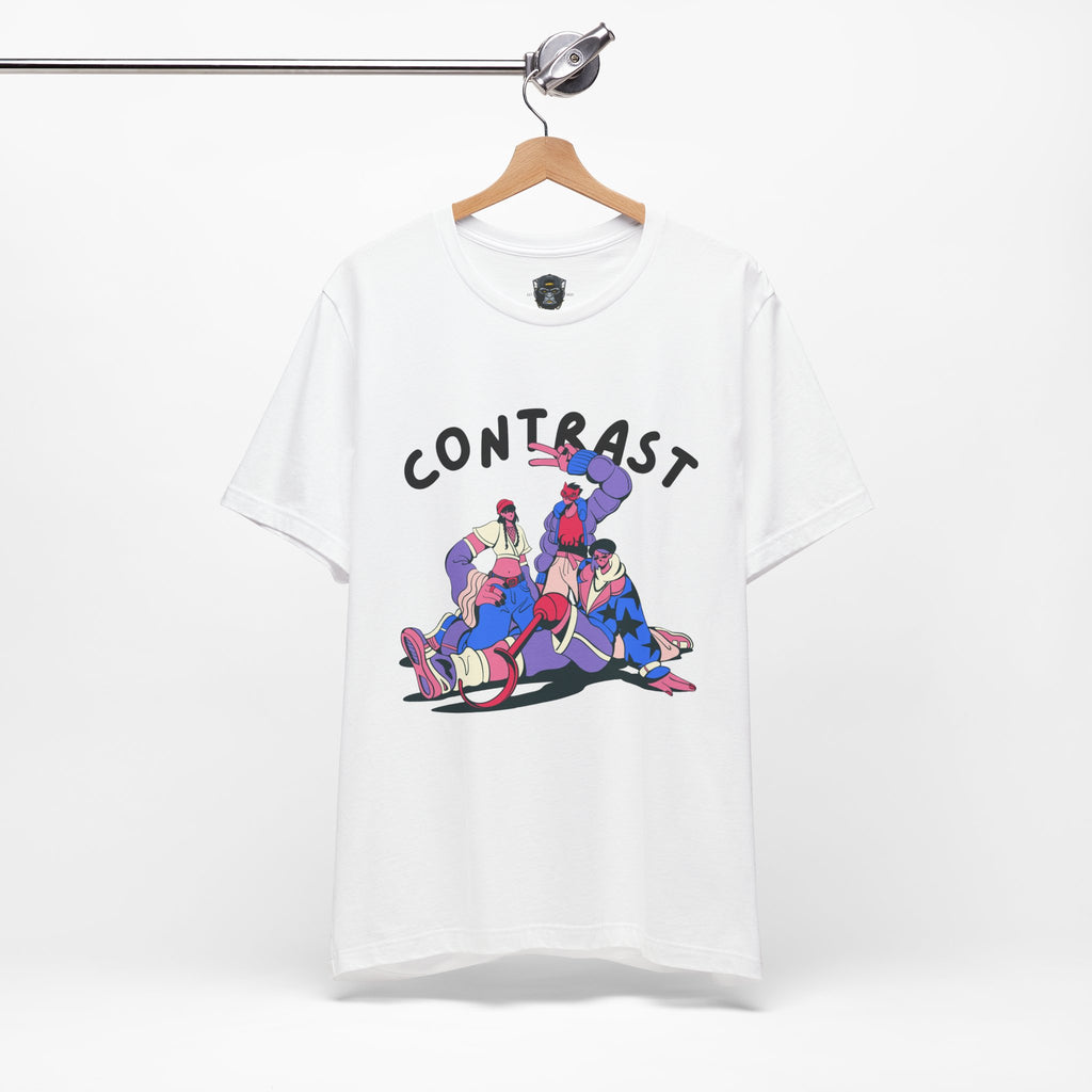 Contrast Graphic Tee, T-Shirt, Casual Wear, Street Style, Gift for Him/Her