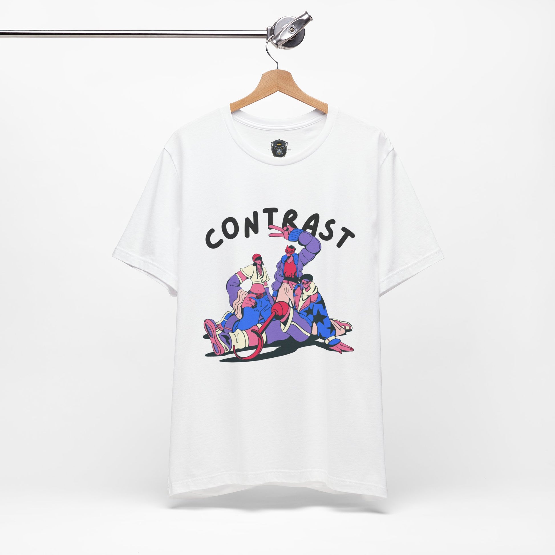 Contrast Graphic Tee, T-Shirt, Casual Wear, Street Style, Gift for Him/Her