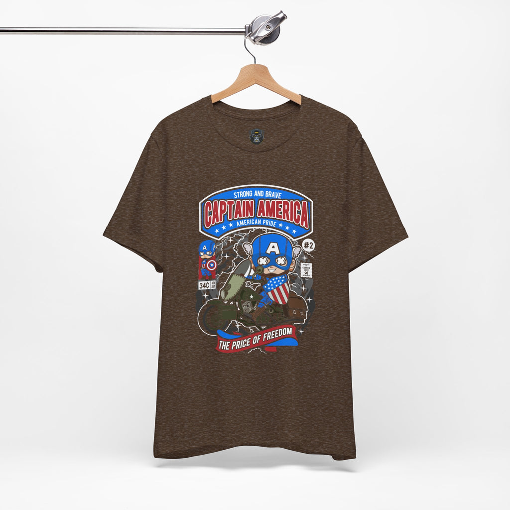 Captain America Unisex Jersey Tee - Heroic, Retro Graphic T-Shirt for Fans, Birthday Gift