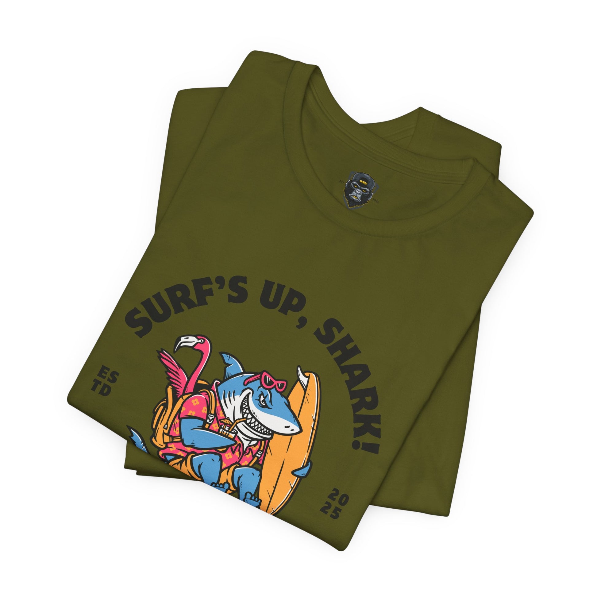 Surf's Up Shark! Tee, Beach Vibes Shirt, Surfing Apparel, Dad Gift, Summer Fun T-Shirt