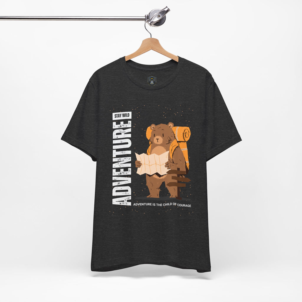 Adventure Bear Short Sleeve Tee | Stay Wild Shirt, Nature Lover Apparel, Hiking T-Shirt