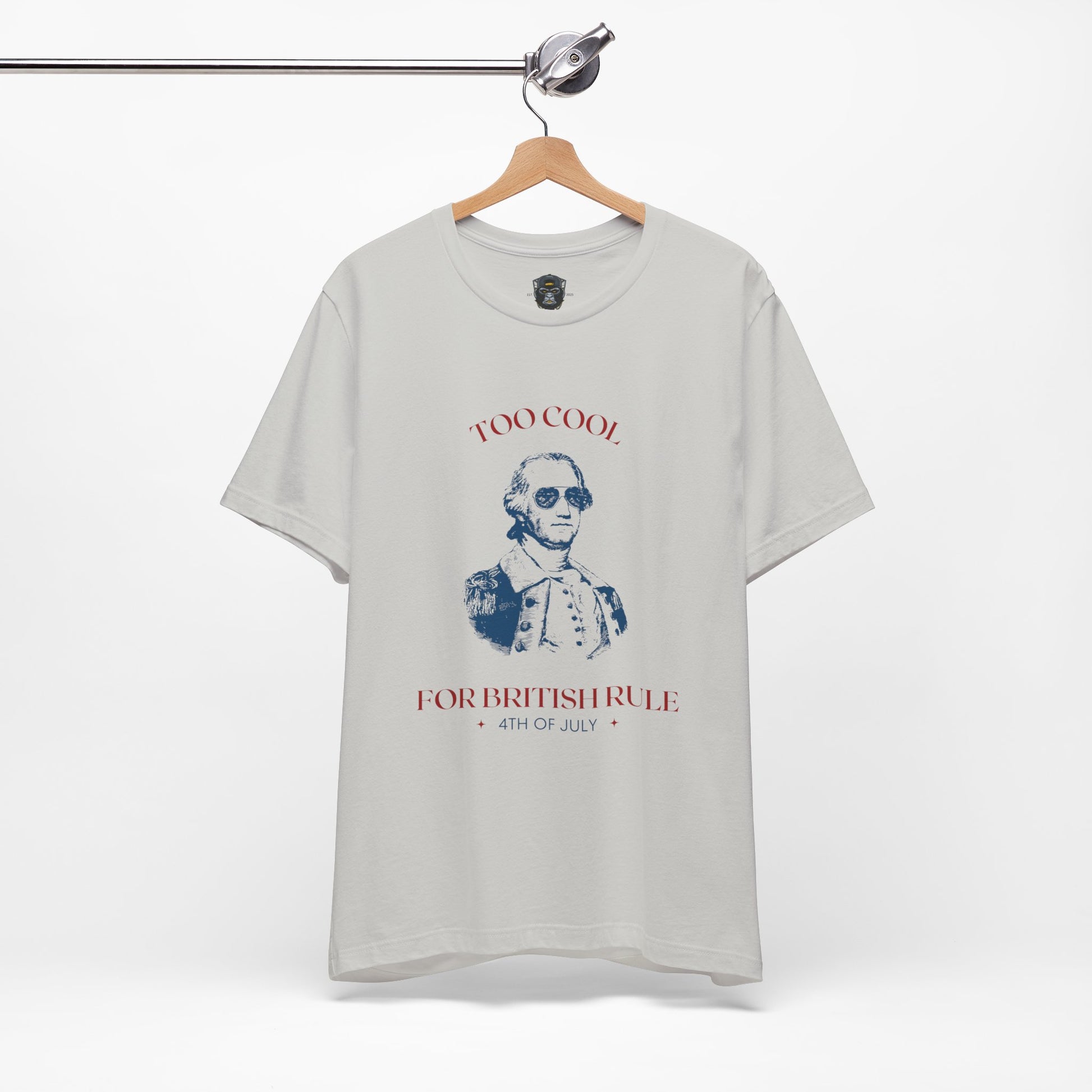 4th of July Vintage Graphic Tee - Too Cool for British Rule, Patriotic T-Shirt
