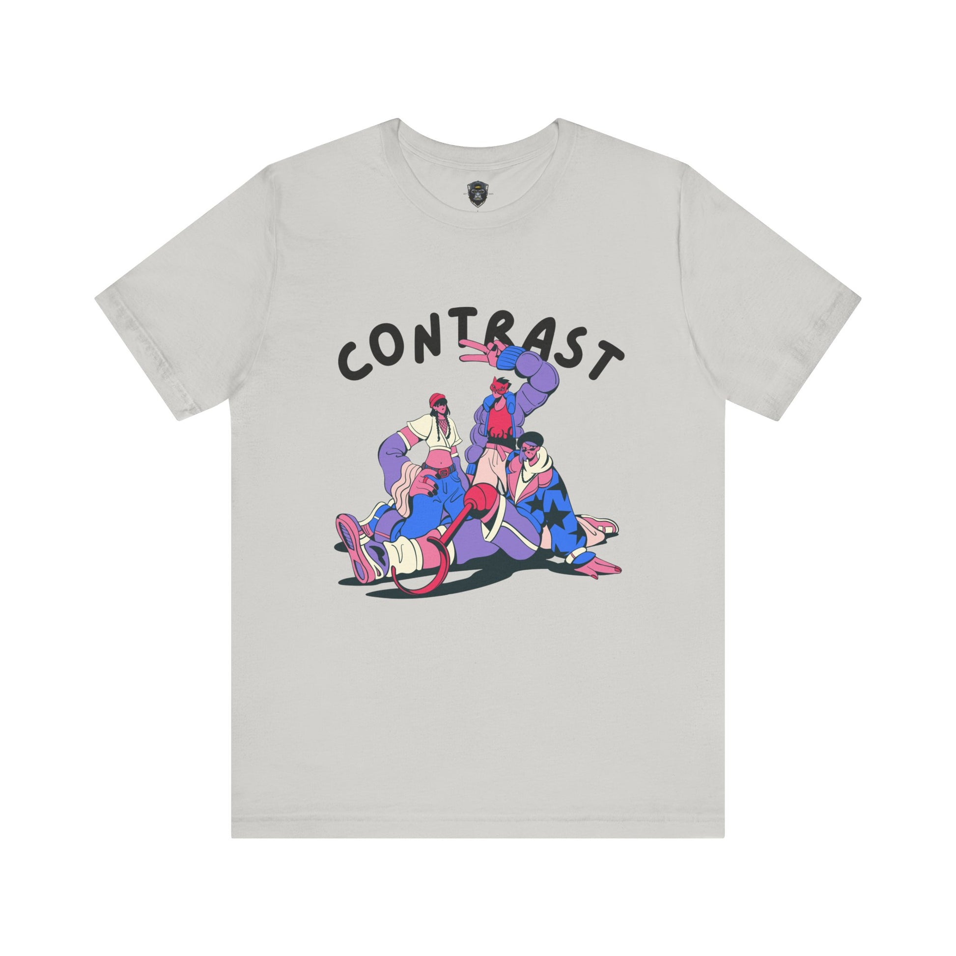 Contrast Graphic Tee, T-Shirt, Casual Wear, Street Style, Gift for Him/Her