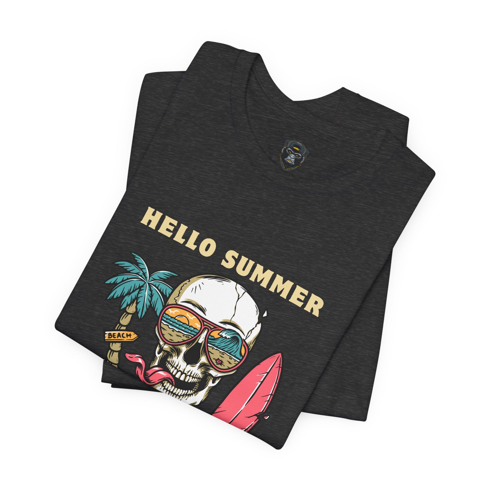 Summer Vibes Skull Tee, T-Shirt, Beachwear, Festival Shirt, Casual Summer Top, Gift for Him/Her