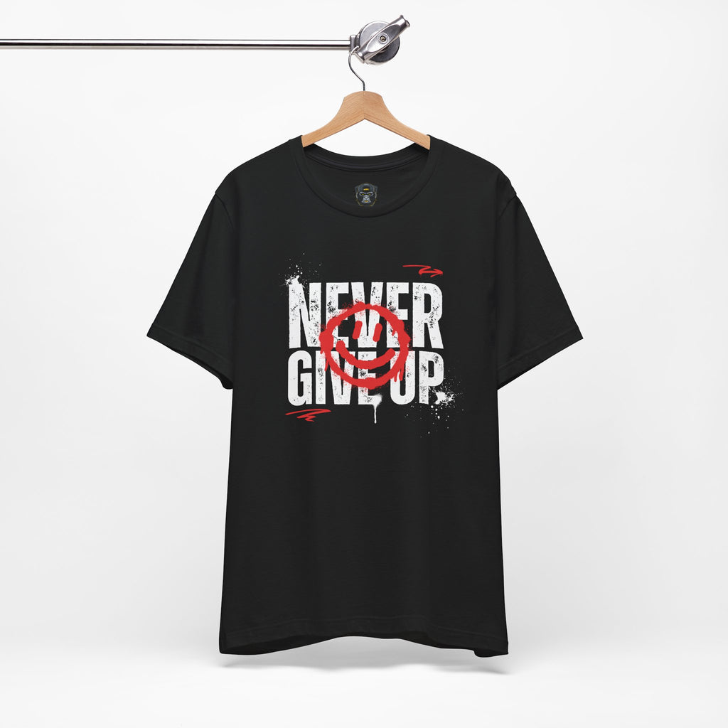 Motivational Tee - 'Never Give Up' Graphic Shirt, Workout Tee, Inspirational Gift