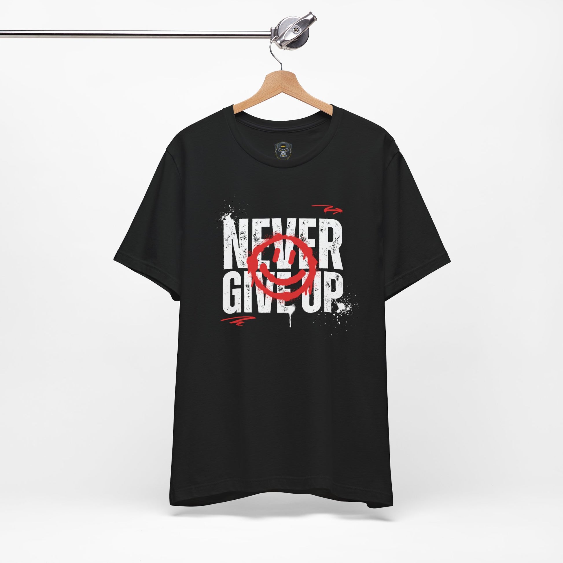 Motivational Tee - 'Never Give Up' Graphic Shirt, Workout Tee, Inspirational Gift