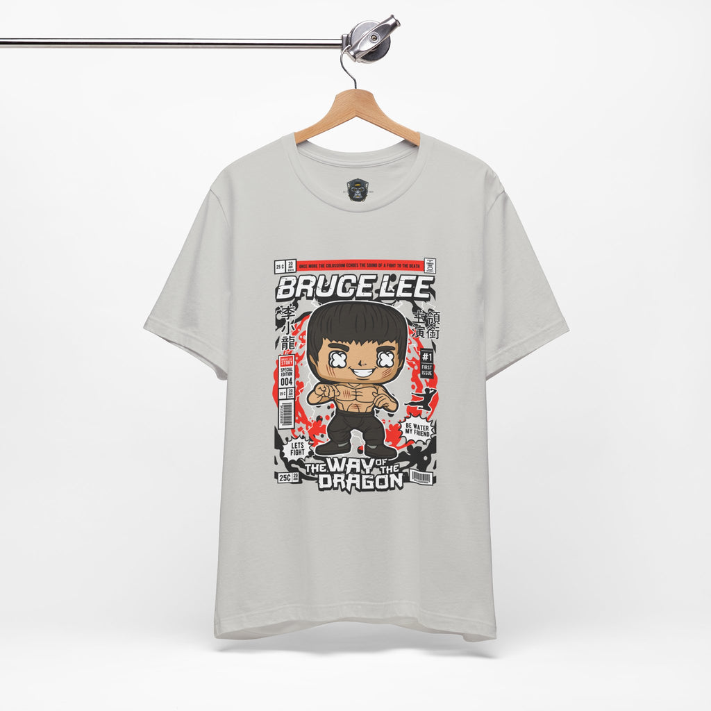 Bruce Lee Cartoon Short Sleeve Tee, Unisex Graphic T-Shirt, Martial Arts Apparel, Gift for Bruce Lee Fans